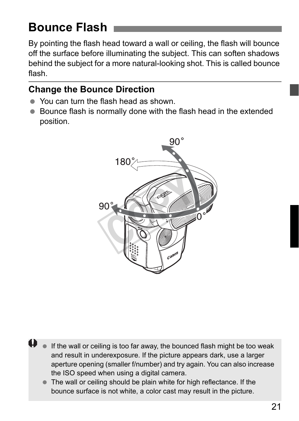 Cop y | Canon Speedlite 320EX User Manual | Page 23 / 148