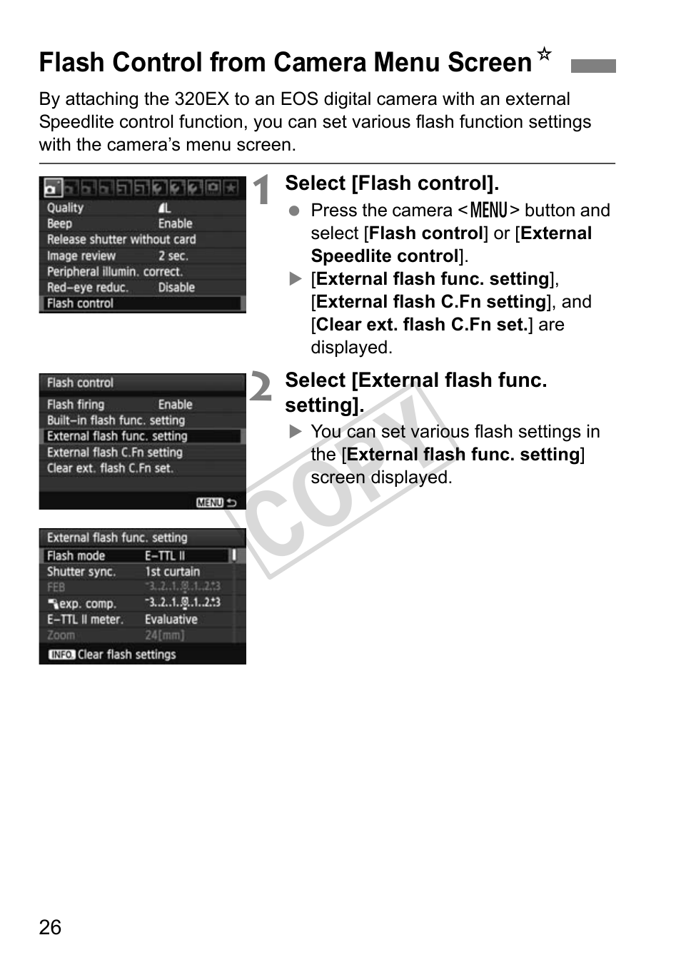 Cop y | Canon Speedlite 320EX User Manual | Page 28 / 148