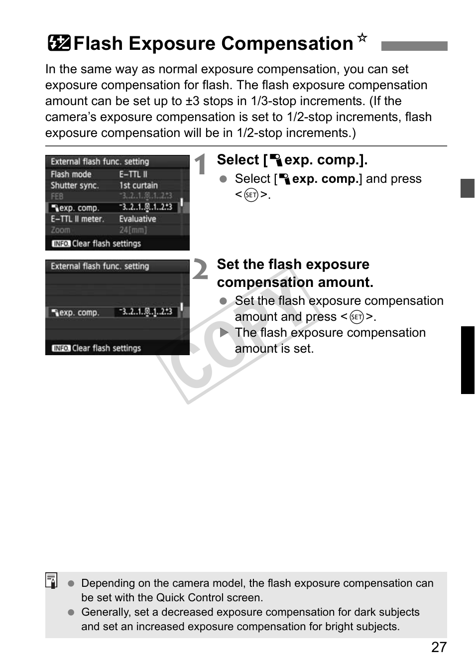 Cop y | Canon Speedlite 320EX User Manual | Page 29 / 148