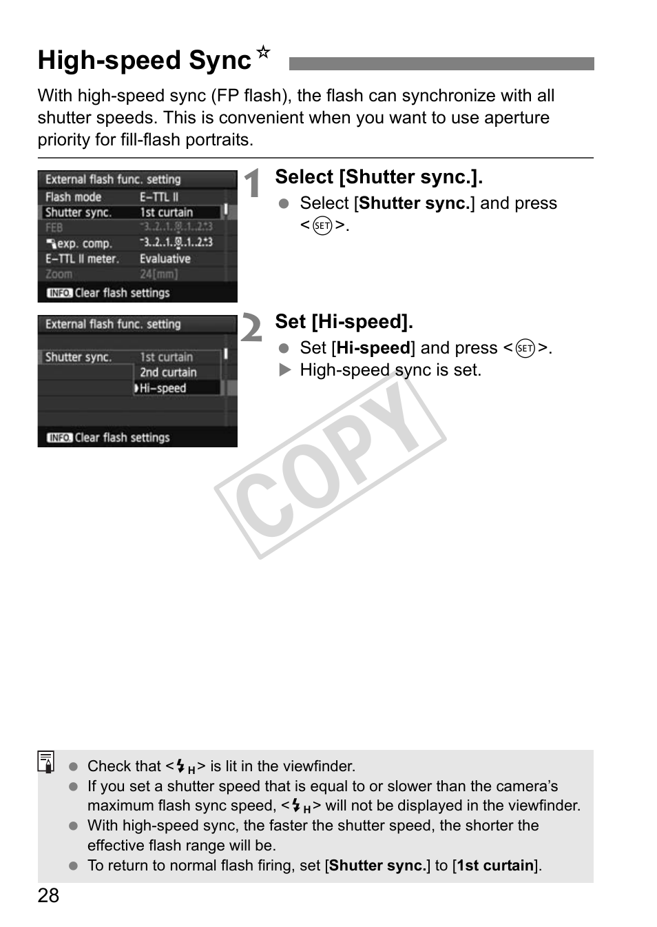 Cop y | Canon Speedlite 320EX User Manual | Page 30 / 148