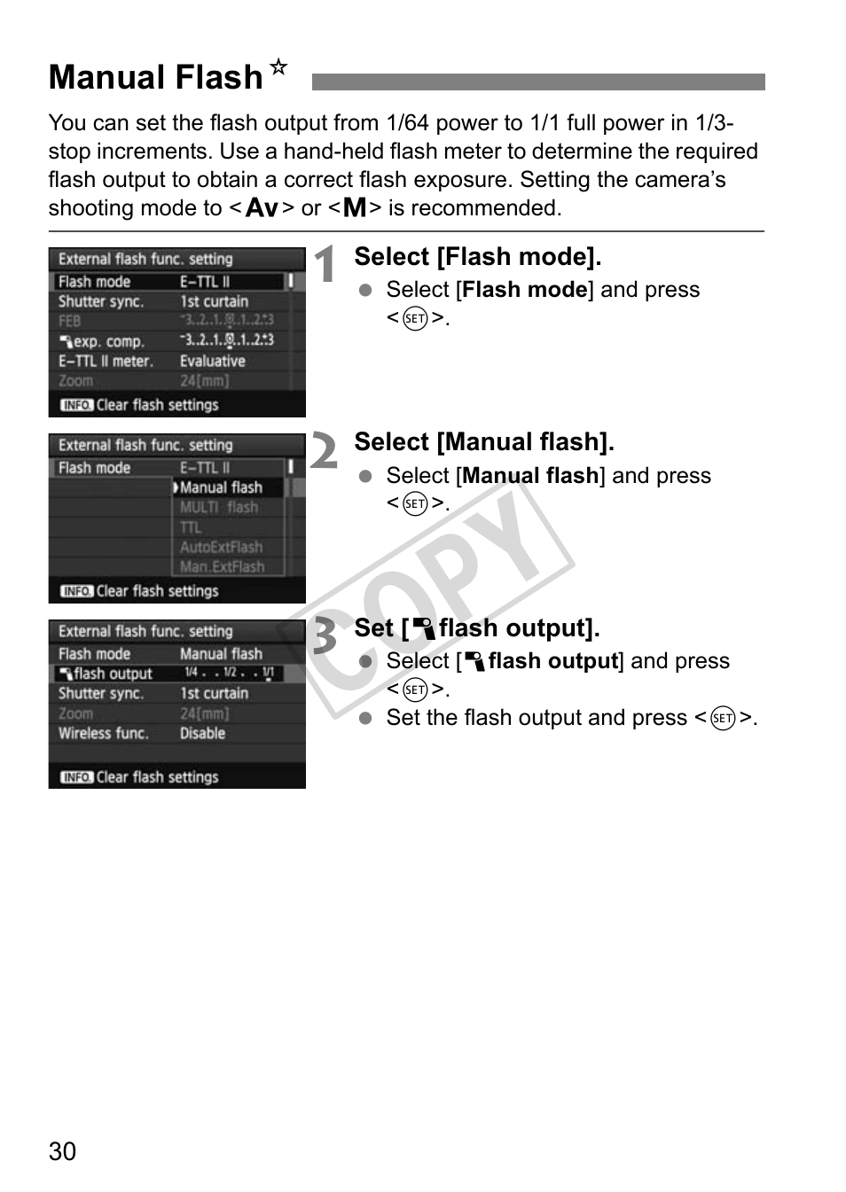 Cop y | Canon Speedlite 320EX User Manual | Page 32 / 148