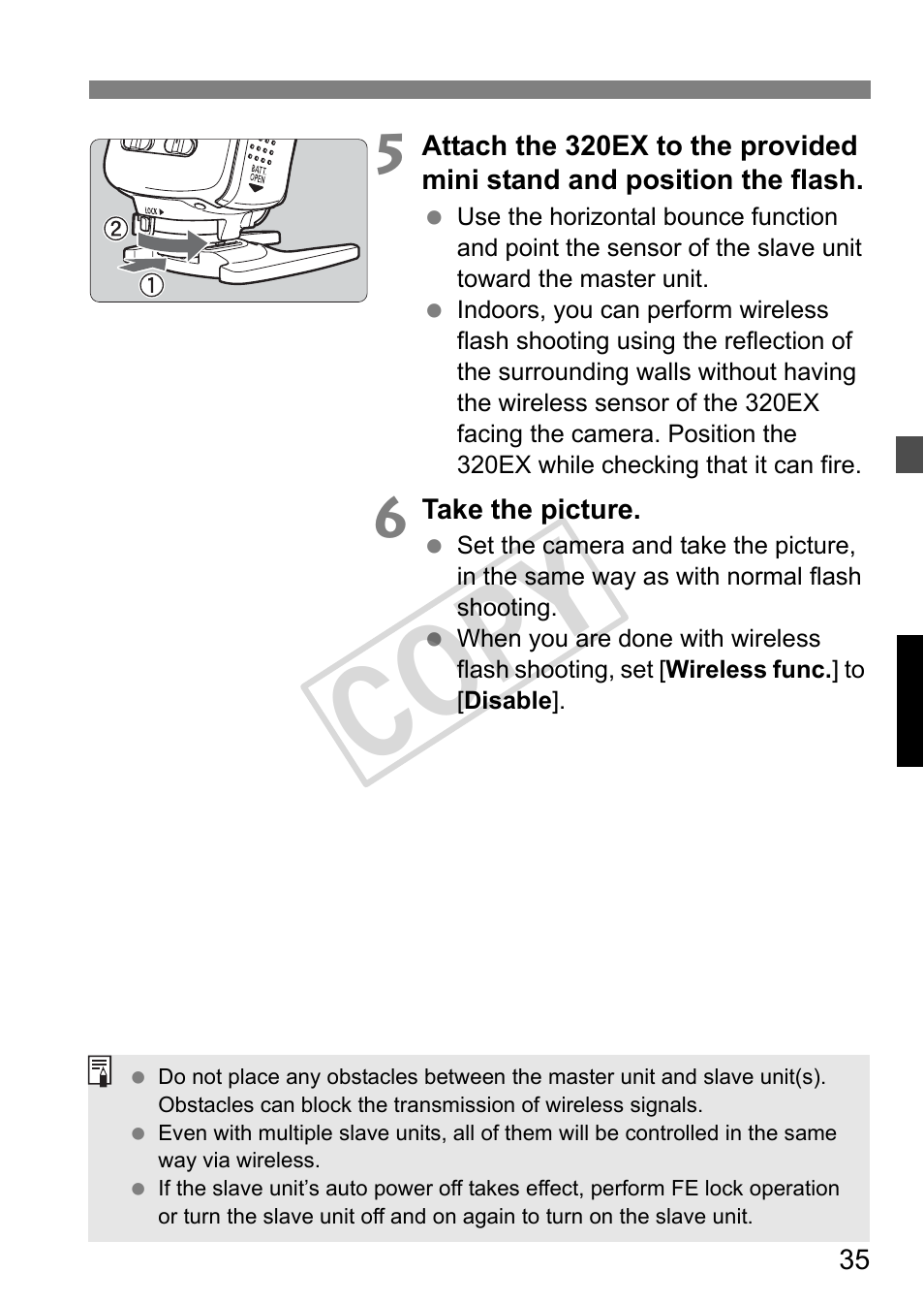 Cop y | Canon Speedlite 320EX User Manual | Page 37 / 148