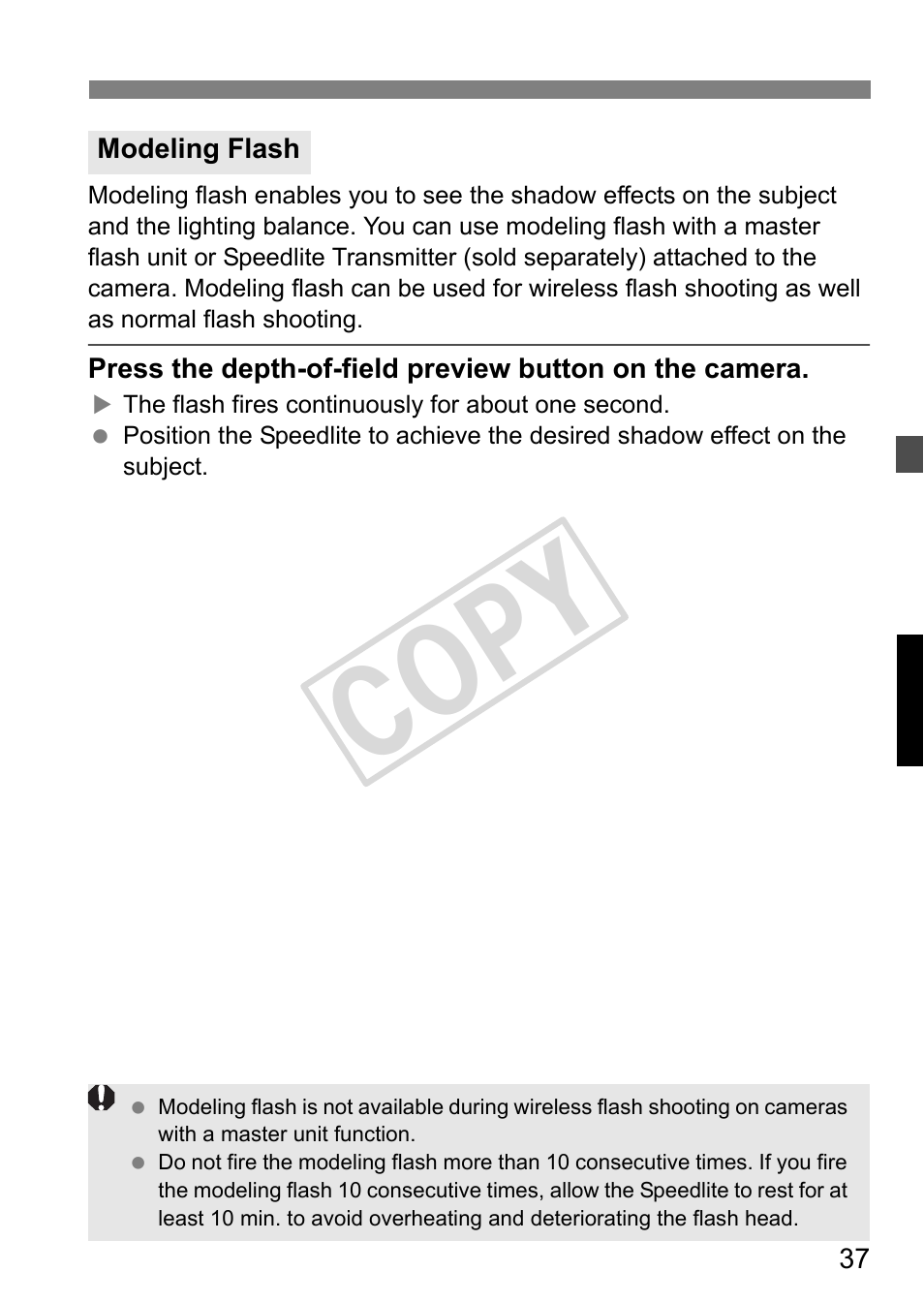 Cop y | Canon Speedlite 320EX User Manual | Page 39 / 148