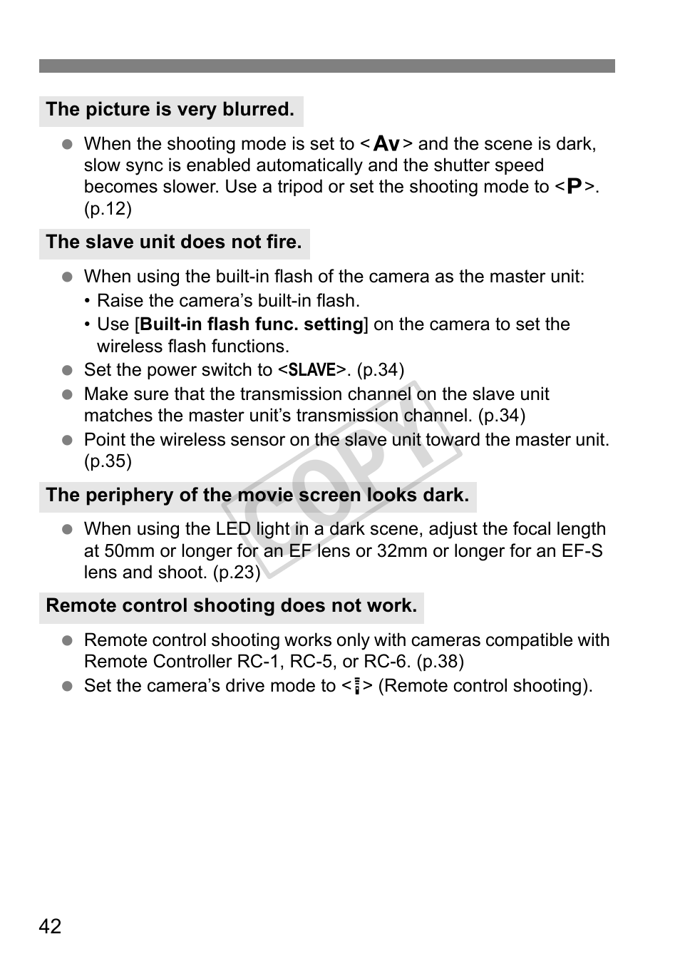 Cop y | Canon Speedlite 320EX User Manual | Page 44 / 148