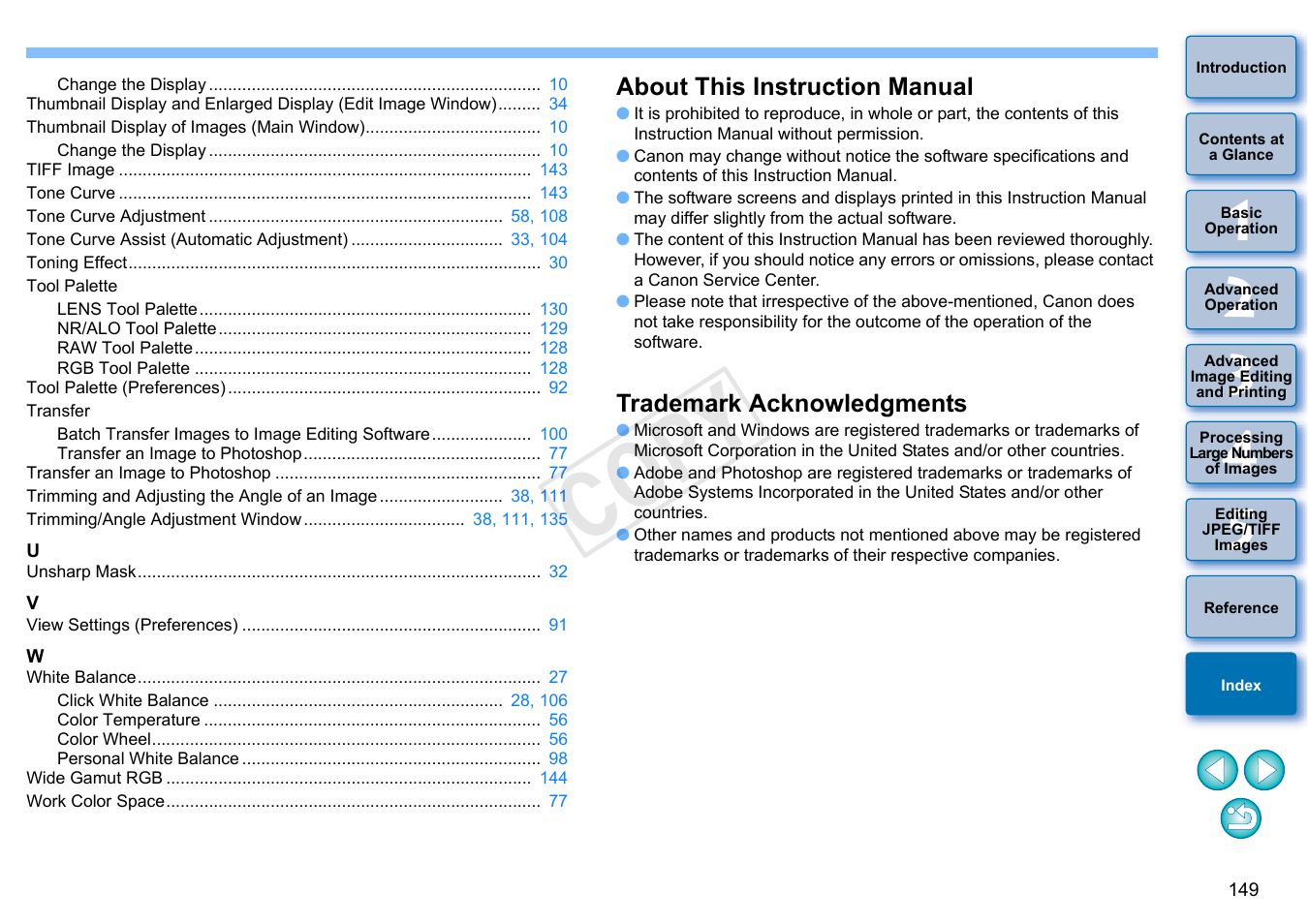 About this instruction manual, Trademark acknowledgments, Cop y | Canon EOS 60DA User Manual | Page 150 / 150