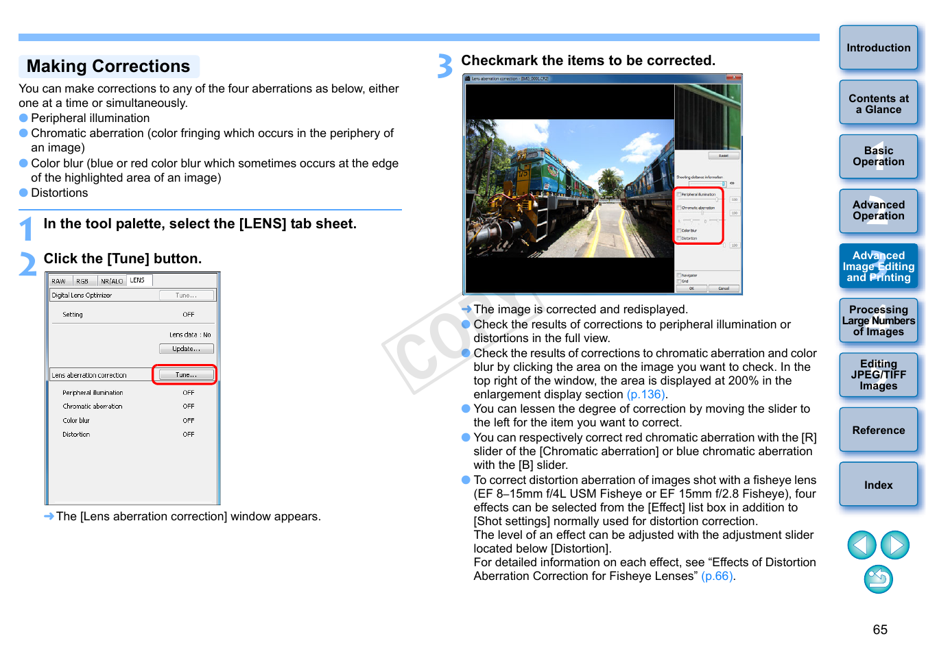 Making corrections, Cop y | Canon EOS 60DA User Manual | Page 66 / 150