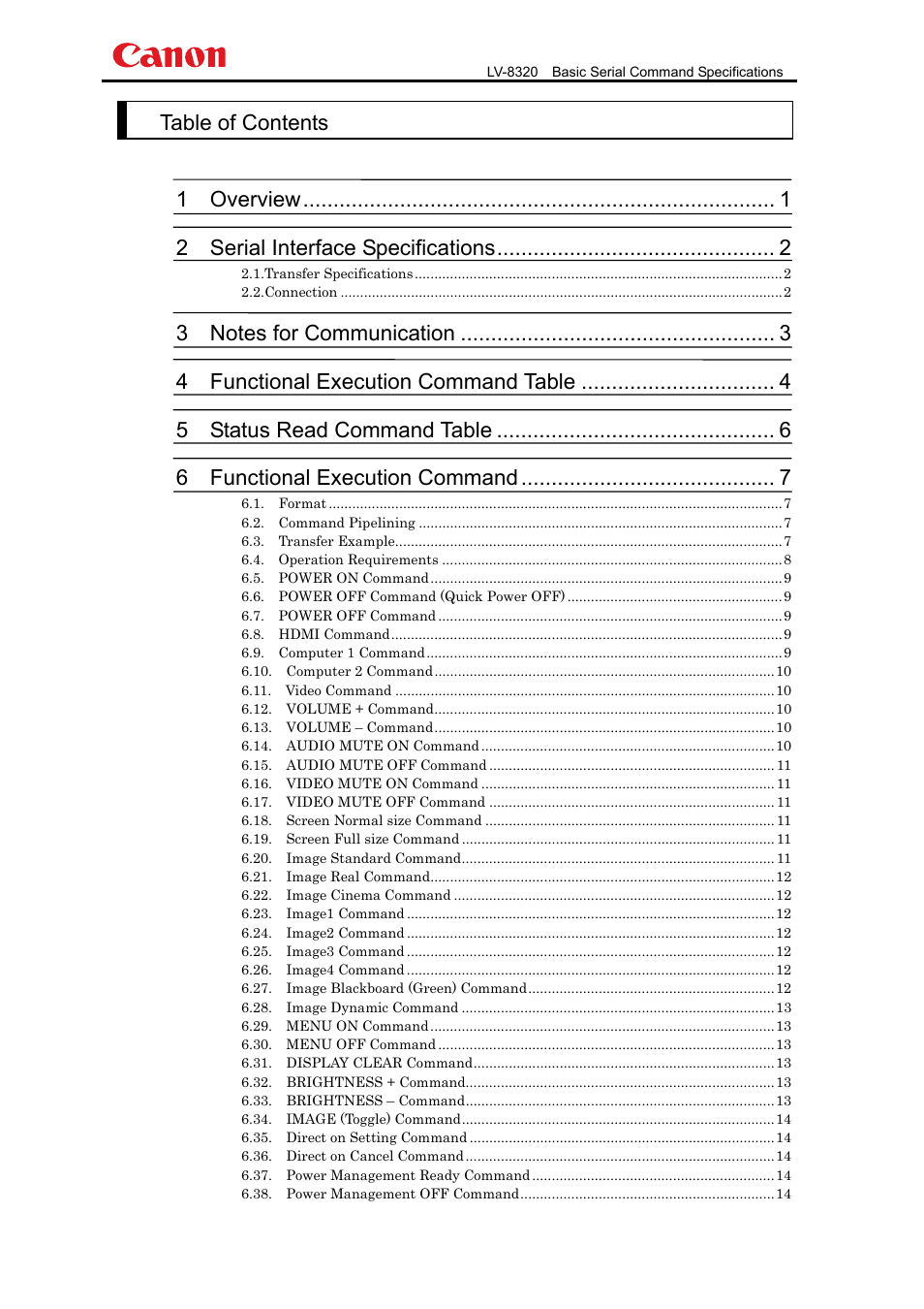 Canon LV-8320 User Manual | Page 2 / 26