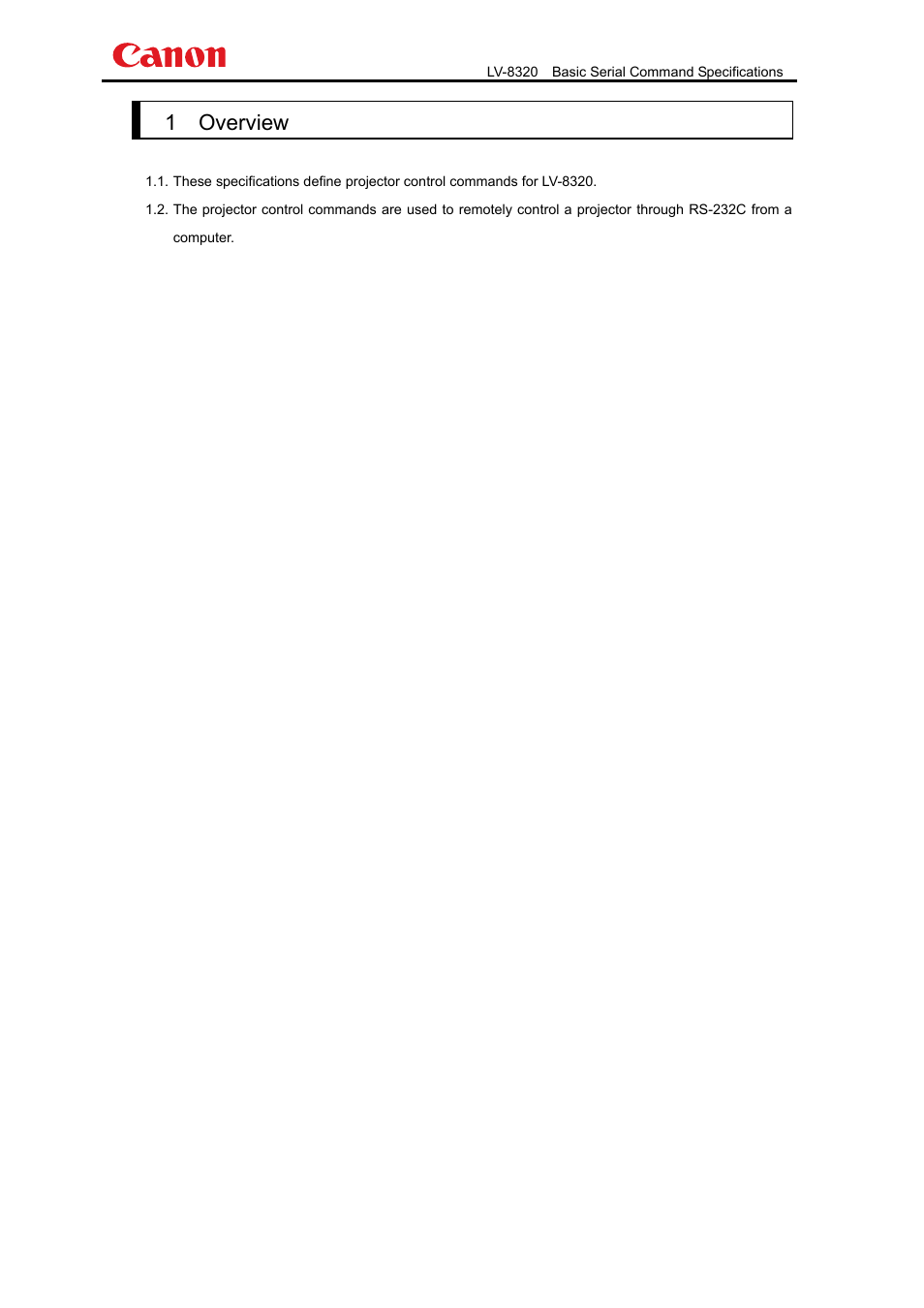 1．overview | Canon LV-8320 User Manual | Page 4 / 26