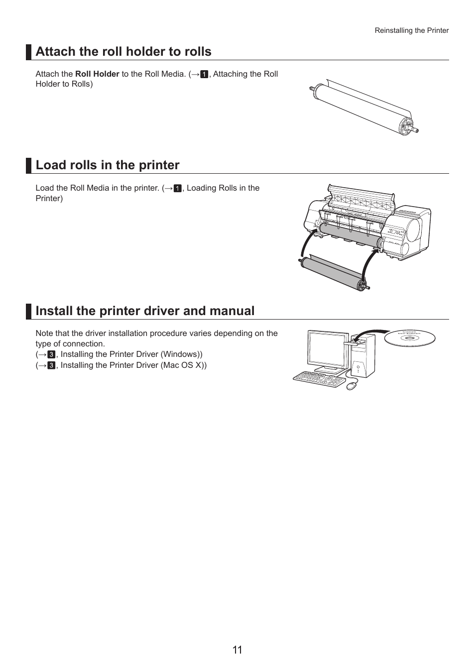 Install the printer driver and manual | Canon imagePROGRAF iPF815 MFP M40 User Manual | Page 11 / 24