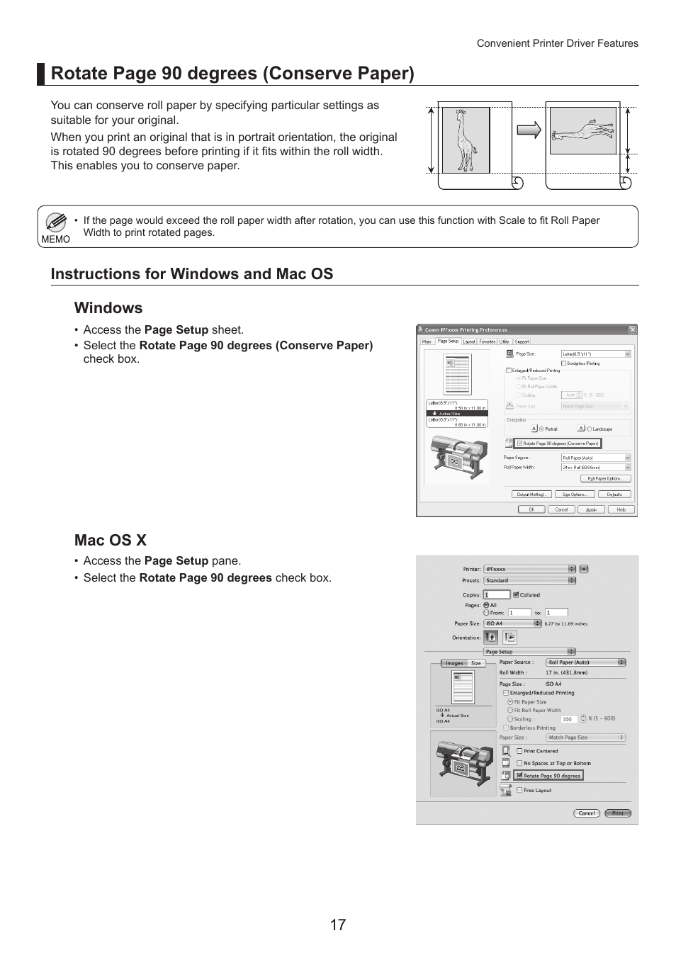 Rotate page 90 degrees (conserve paper) | Canon imagePROGRAF iPF815 MFP M40 User Manual | Page 17 / 24