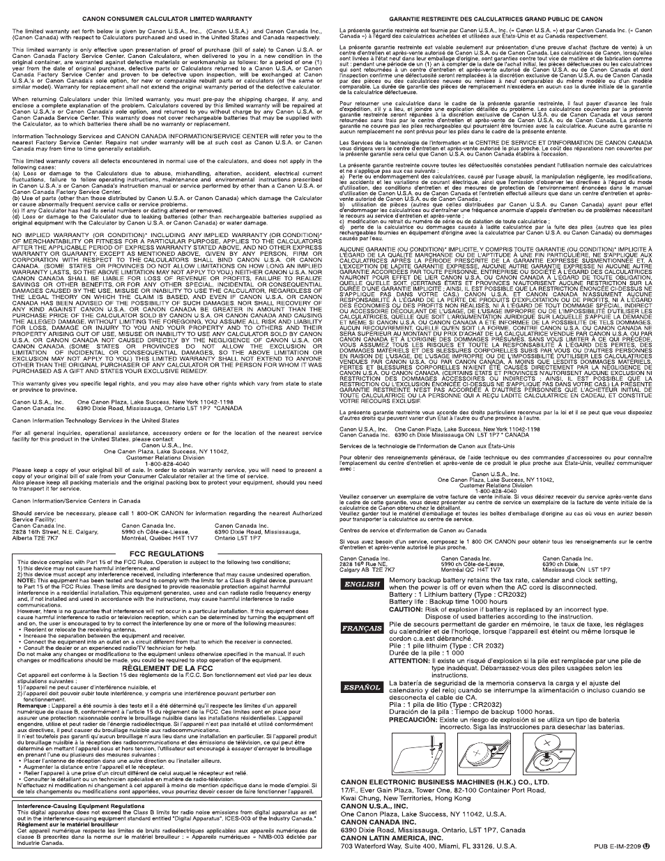 Canon P160-DH User Manual | Page 4 / 4