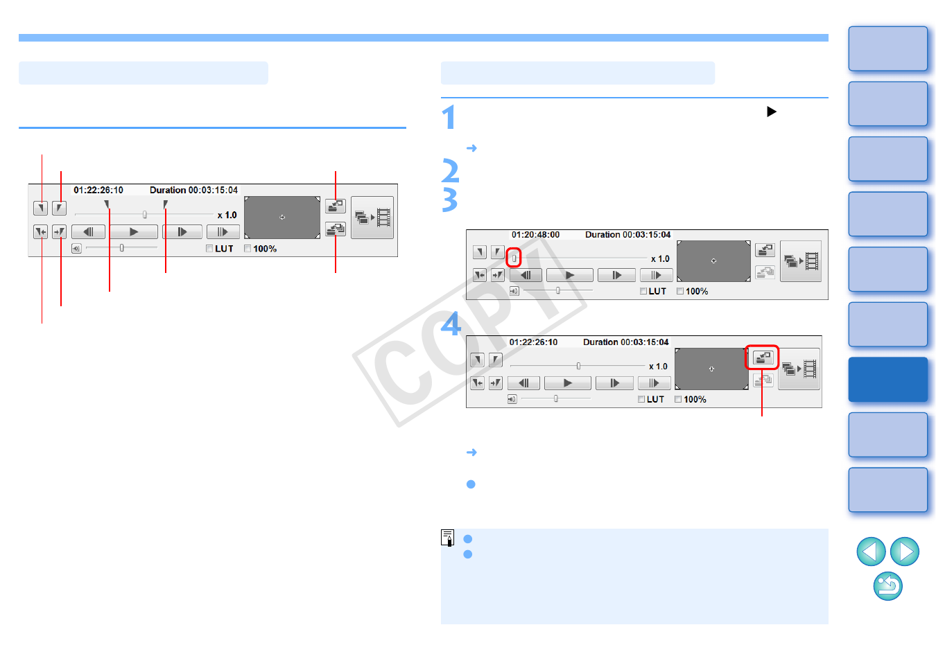 Still image saving controls, Saving individual still images, Cop y | Canon EOS-1D C User Manual | Page 15 / 26