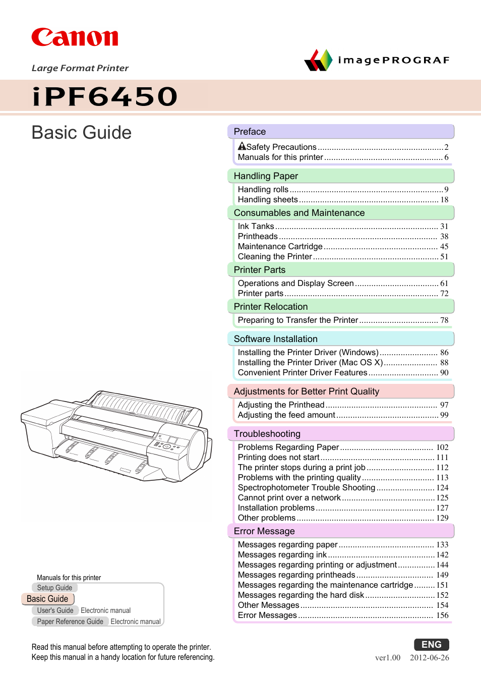 Canon imagePROGRAF iPF6450 User Manual | 159 pages