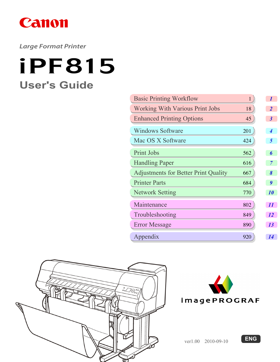 Canon imagePROGRAF iPF815 User Manual | 960 pages