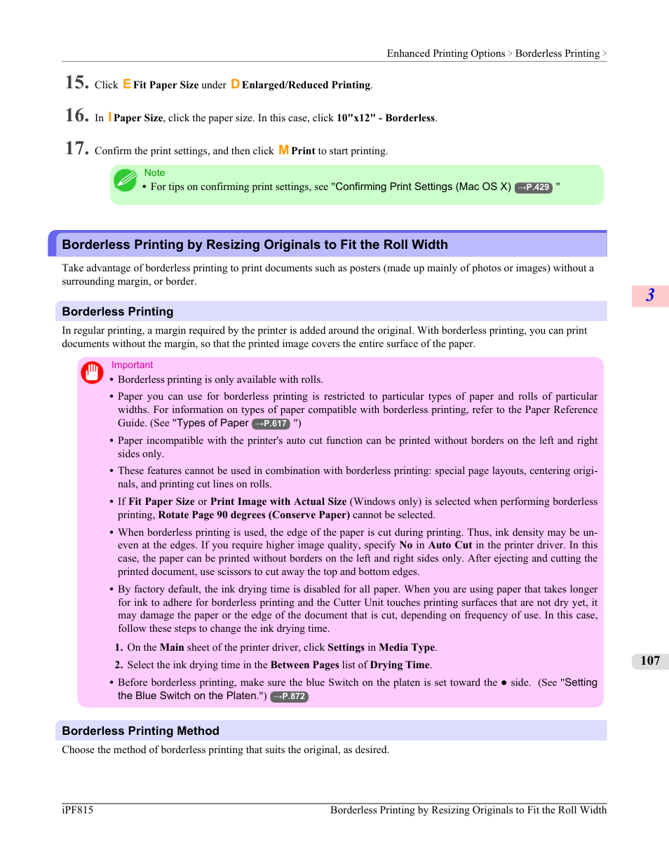 P.107 | Canon imagePROGRAF iPF815 User Manual | Page 123 / 960