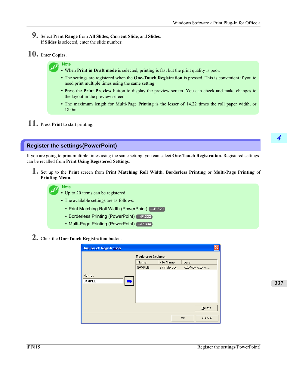 Register the settings(powerpoint) | Canon imagePROGRAF iPF815 User Manual | Page 353 / 960