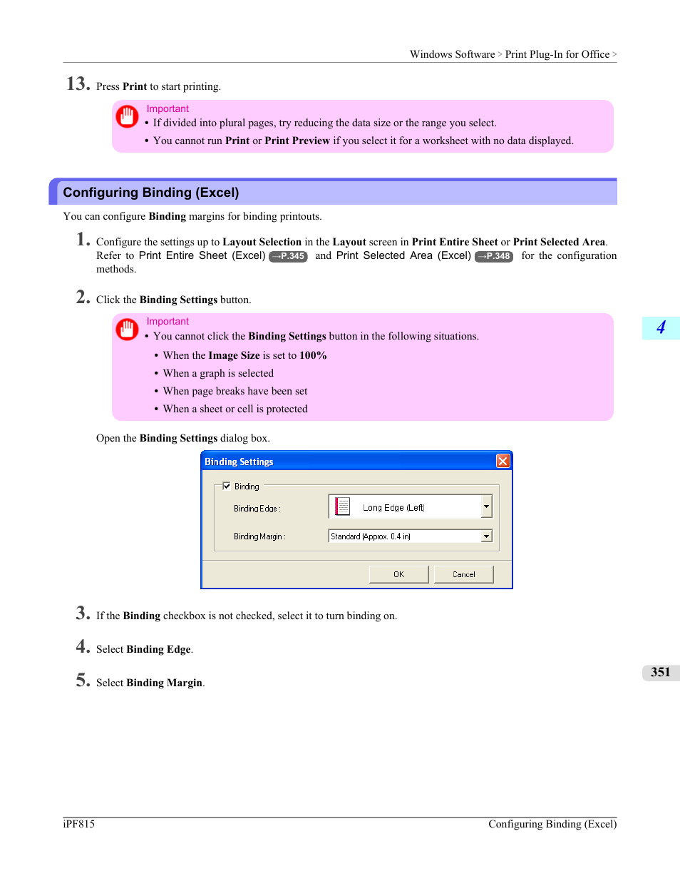 Configuring binding (excel) | Canon imagePROGRAF iPF815 User Manual | Page 367 / 960