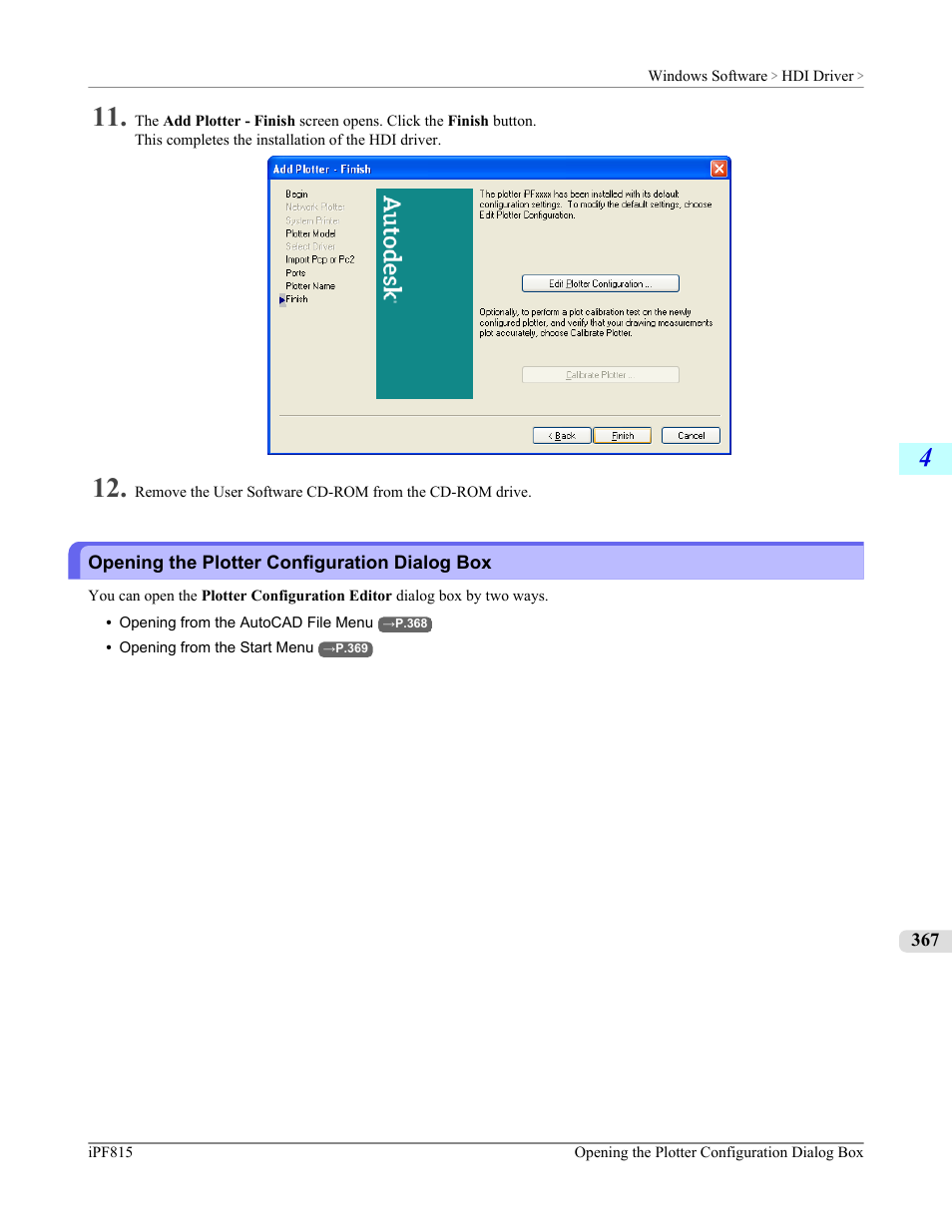 Opening the plotter configuration dialog box | Canon imagePROGRAF iPF815 User Manual | Page 383 / 960