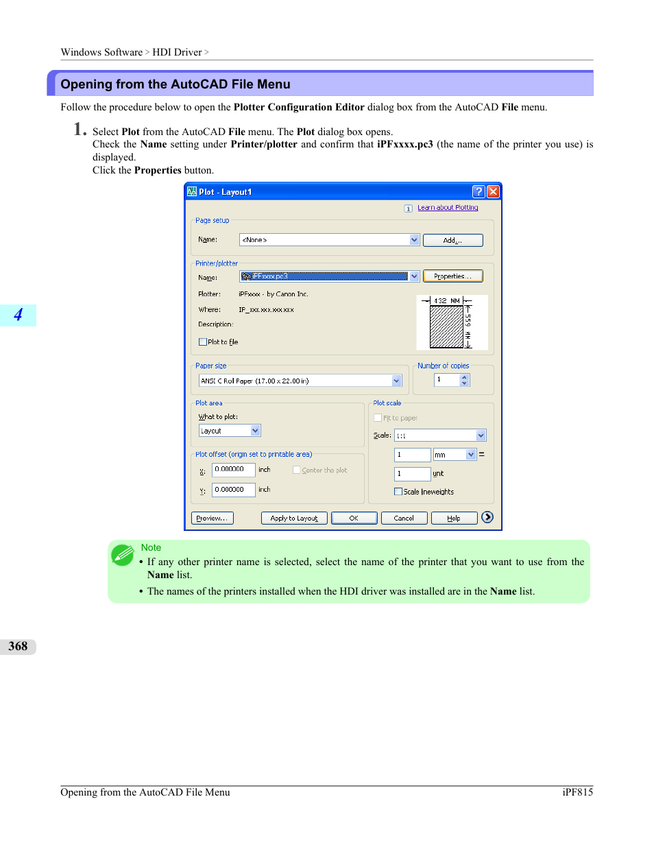 Opening from the autocad file menu, P.368 | Canon imagePROGRAF iPF815 User Manual | Page 384 / 960
