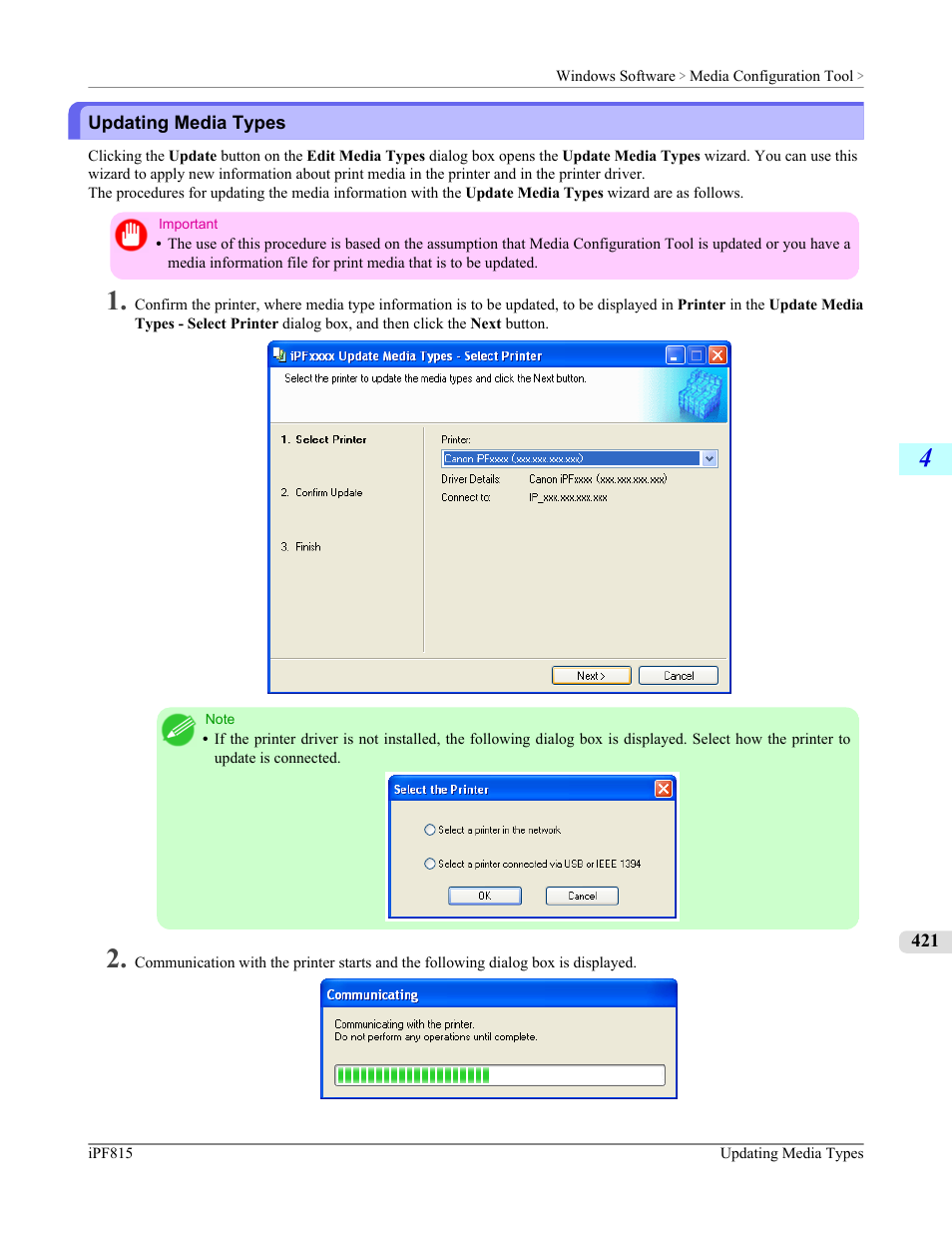 Updating media types | Canon imagePROGRAF iPF815 User Manual | Page 437 / 960