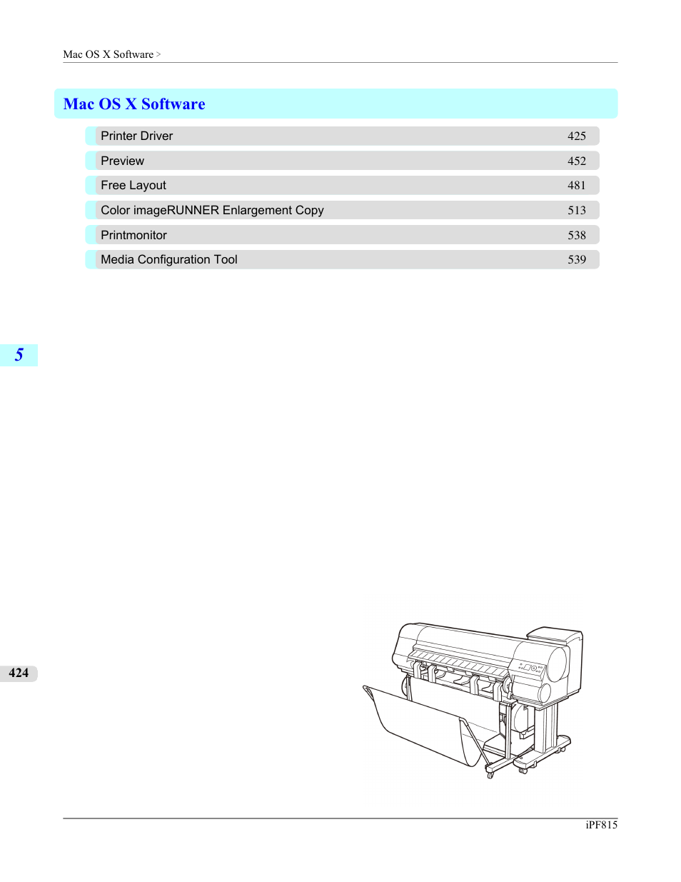 Mac os x software | Canon imagePROGRAF iPF815 User Manual | Page 440 / 960