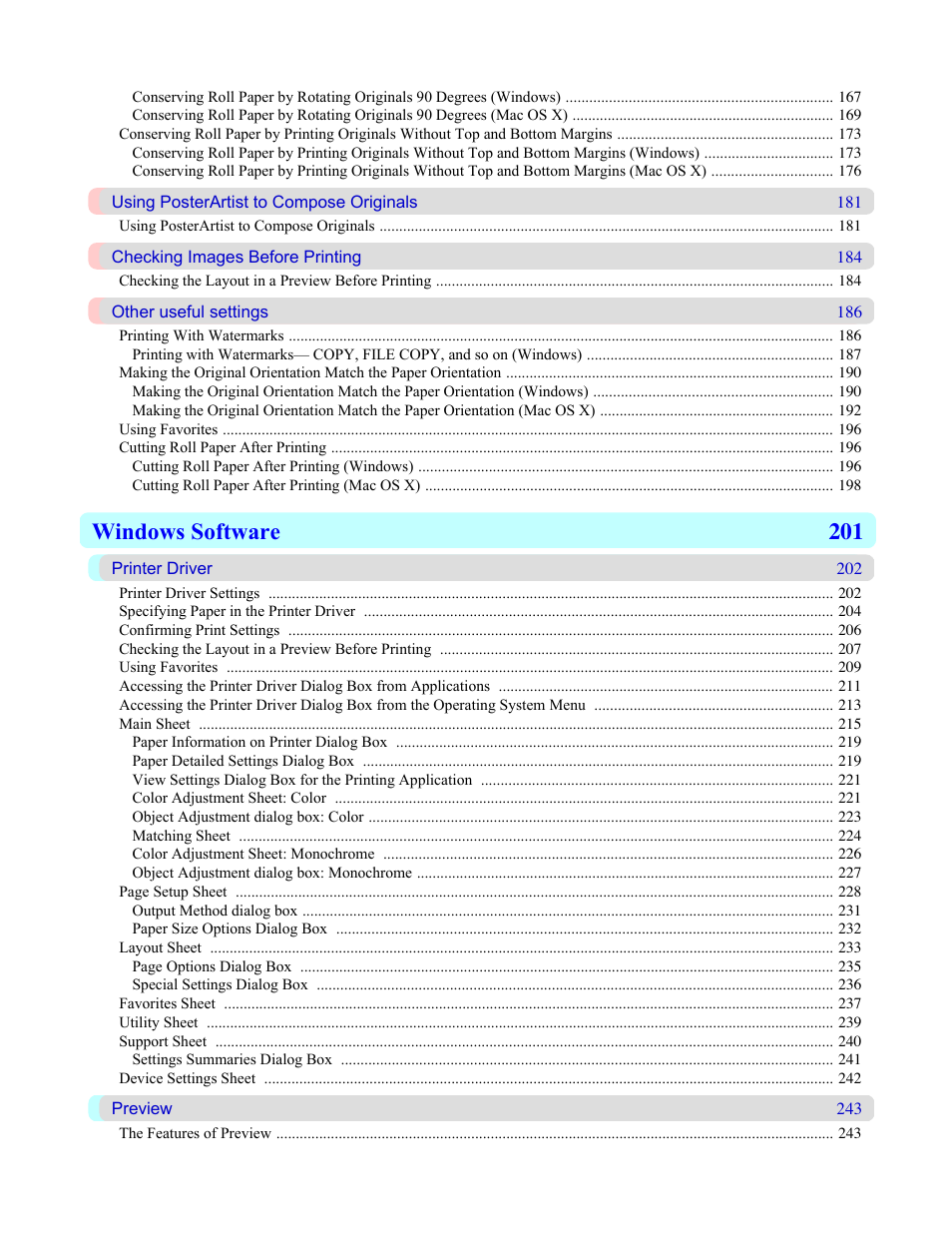 Windows software 201 | Canon imagePROGRAF iPF815 User Manual | Page 5 / 960