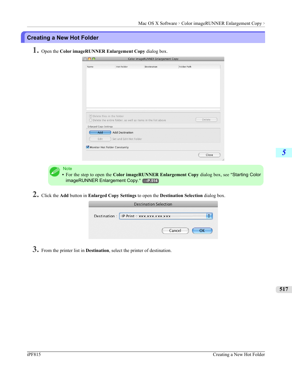Creating a new hot folder | Canon imagePROGRAF iPF815 User Manual | Page 533 / 960