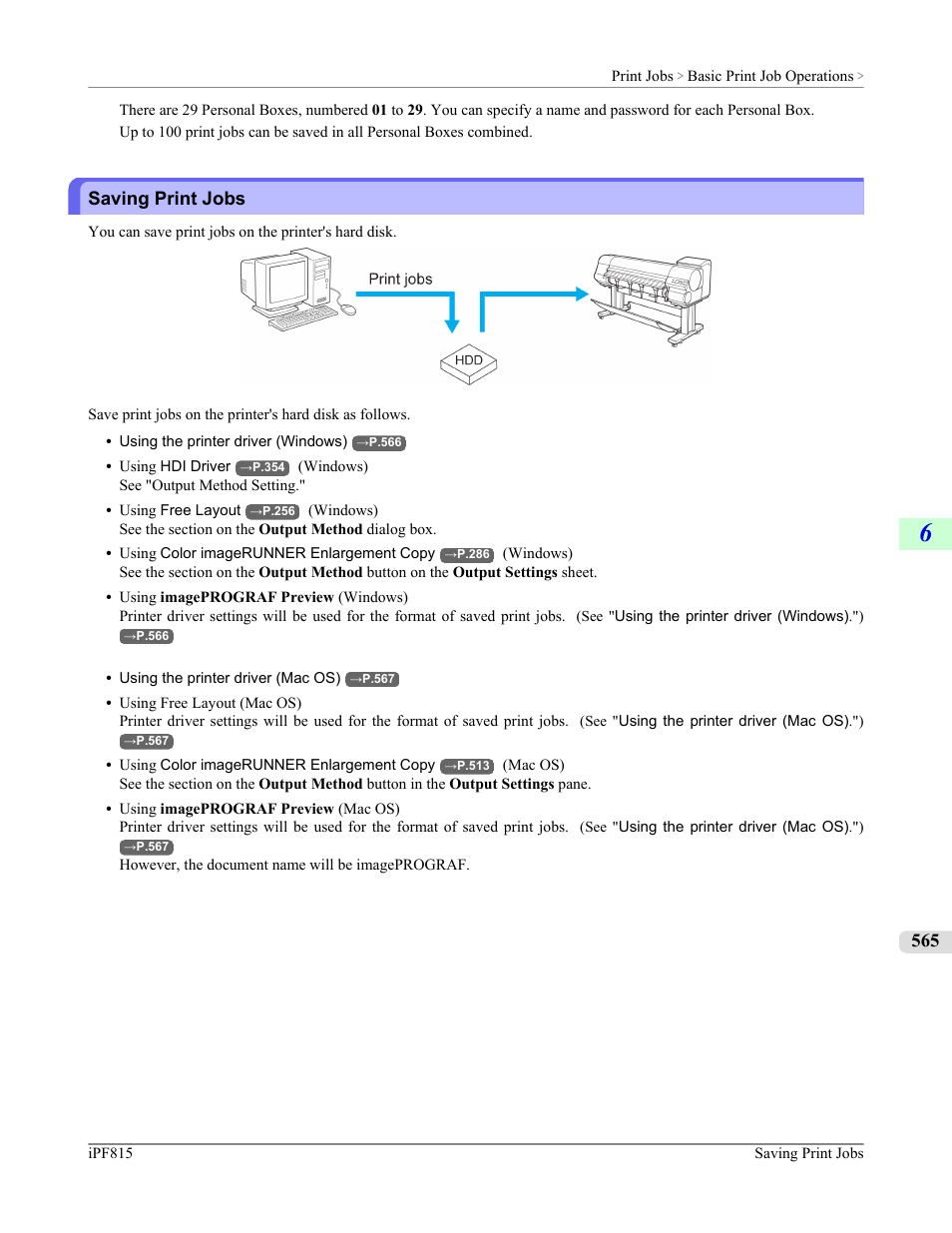 Saving print jobs | Canon imagePROGRAF iPF815 User Manual | Page 581 / 960