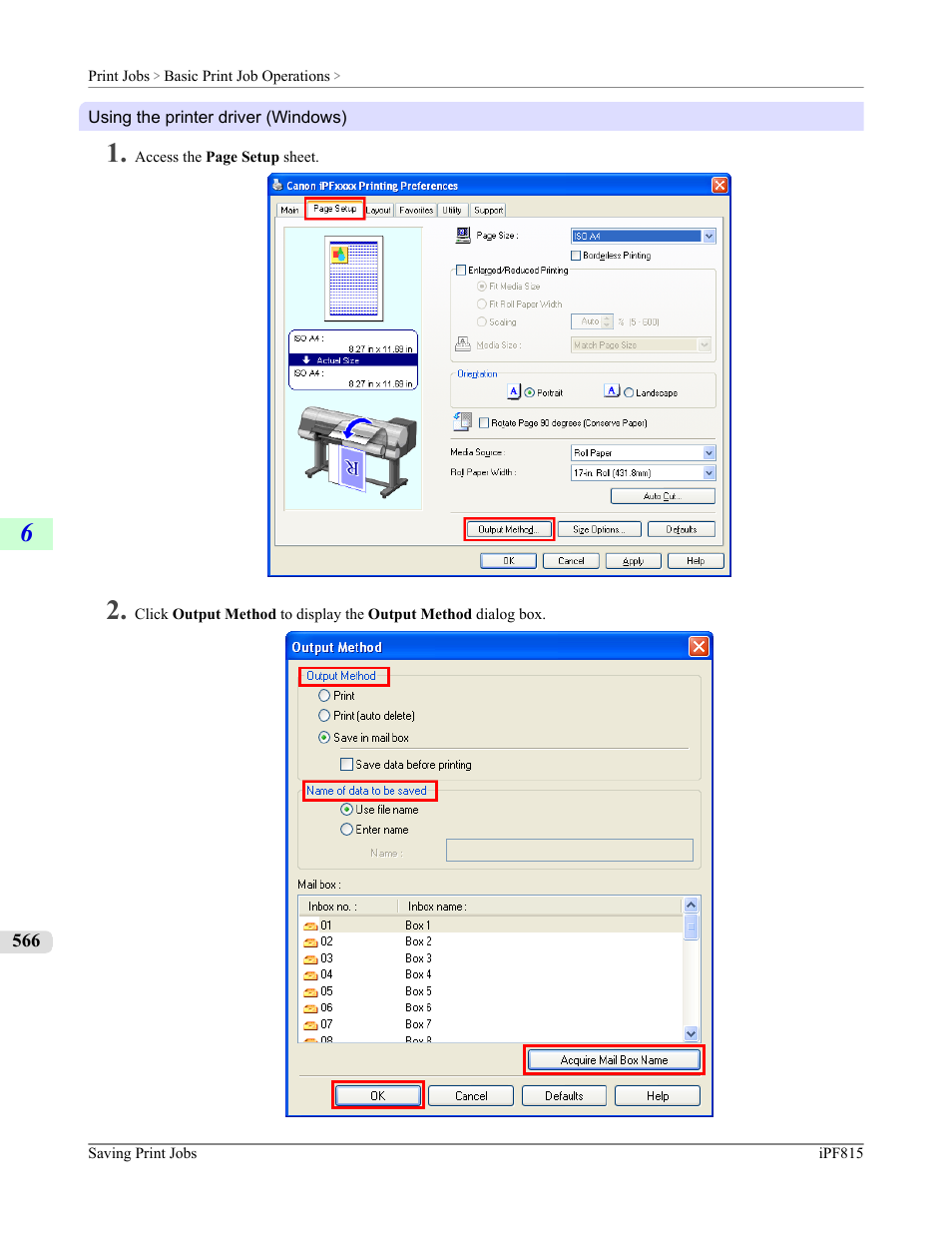 Using the printer driver (windows), P.566, See "using the printer driver (windows).") | Canon imagePROGRAF iPF815 User Manual | Page 582 / 960