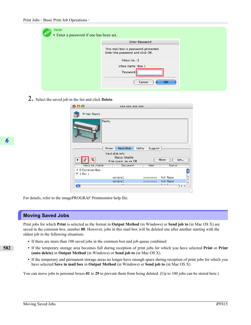 Moving saved jobs | Canon imagePROGRAF iPF815 User Manual | Page 598 / 960