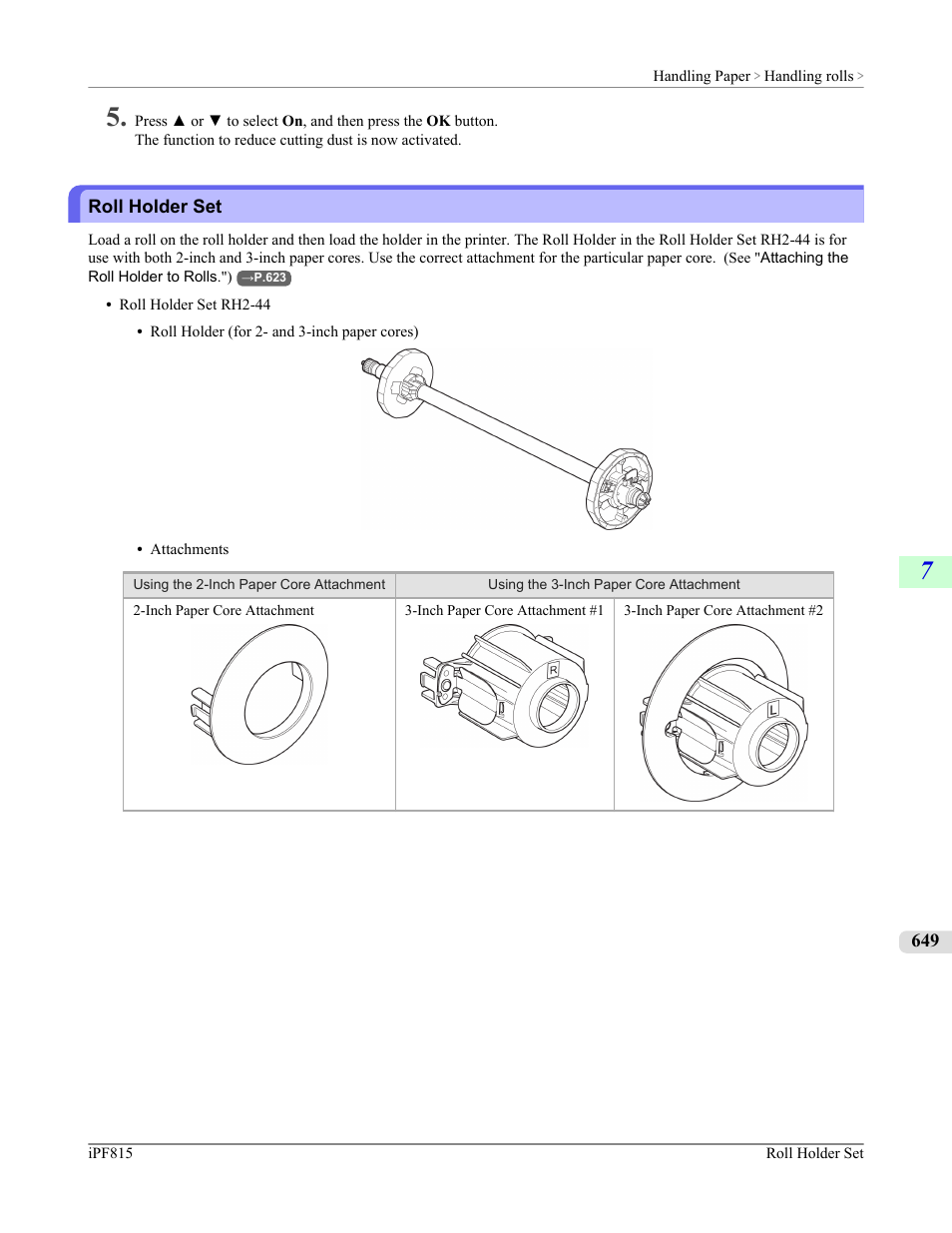Roll holder set | Canon imagePROGRAF iPF815 User Manual | Page 665 / 960