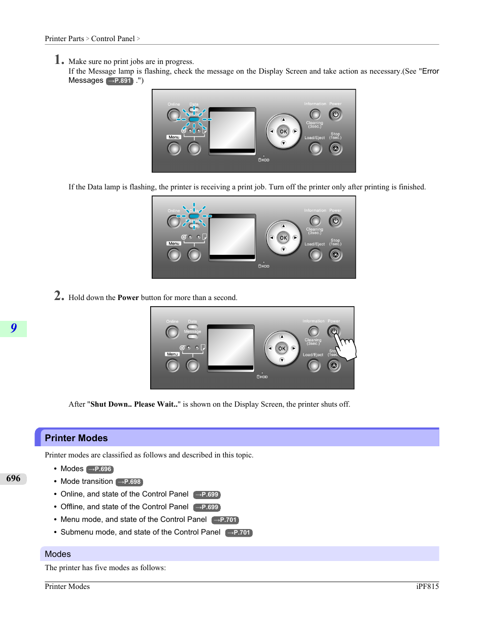 Printer modes | Canon imagePROGRAF iPF815 User Manual | Page 712 / 960