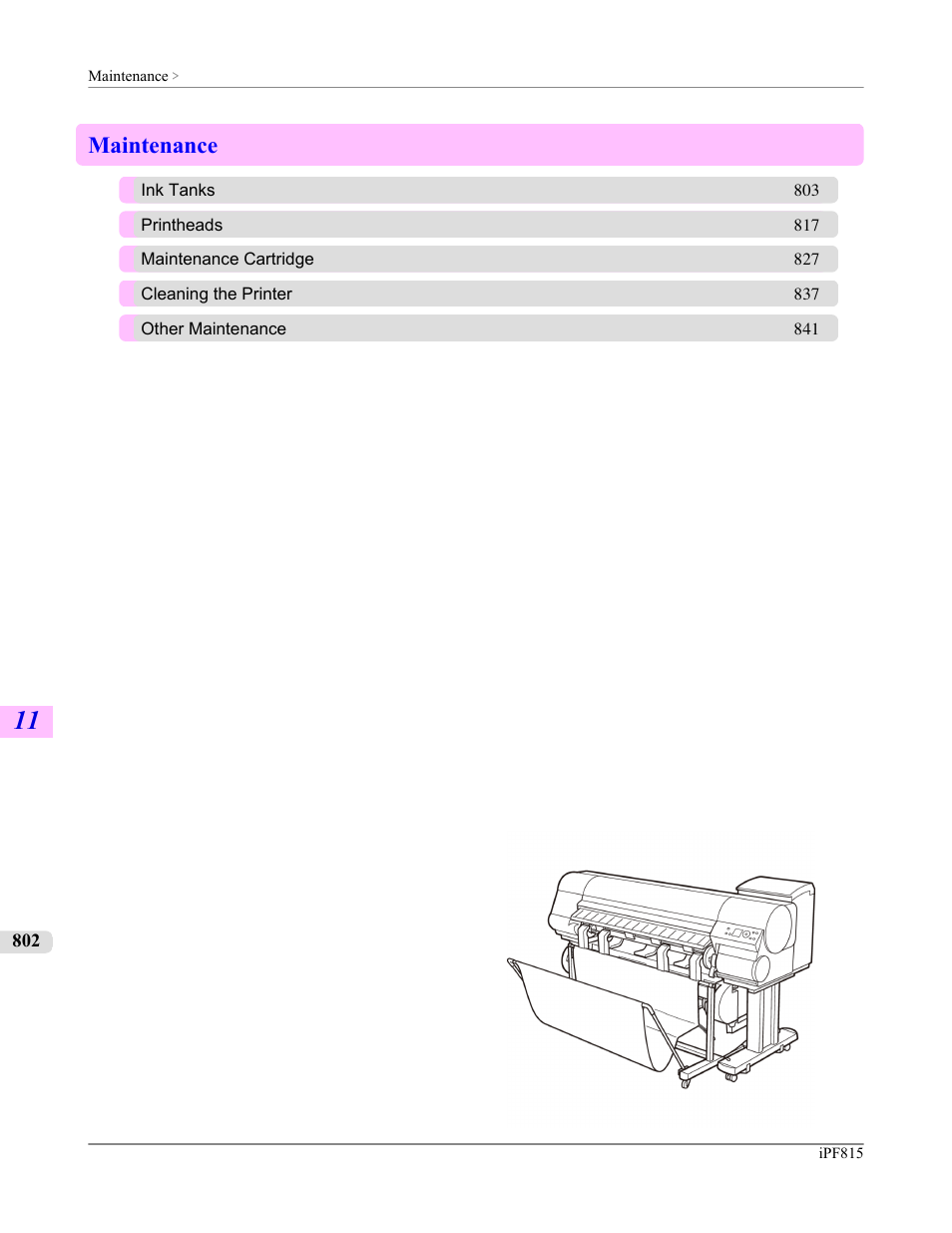 Maintenance | Canon imagePROGRAF iPF815 User Manual | Page 818 / 960