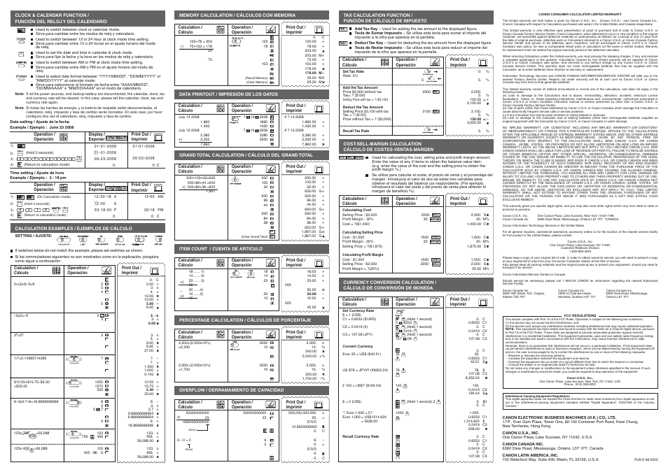 Ce c | Canon MP49D User Manual | Page 2 / 2