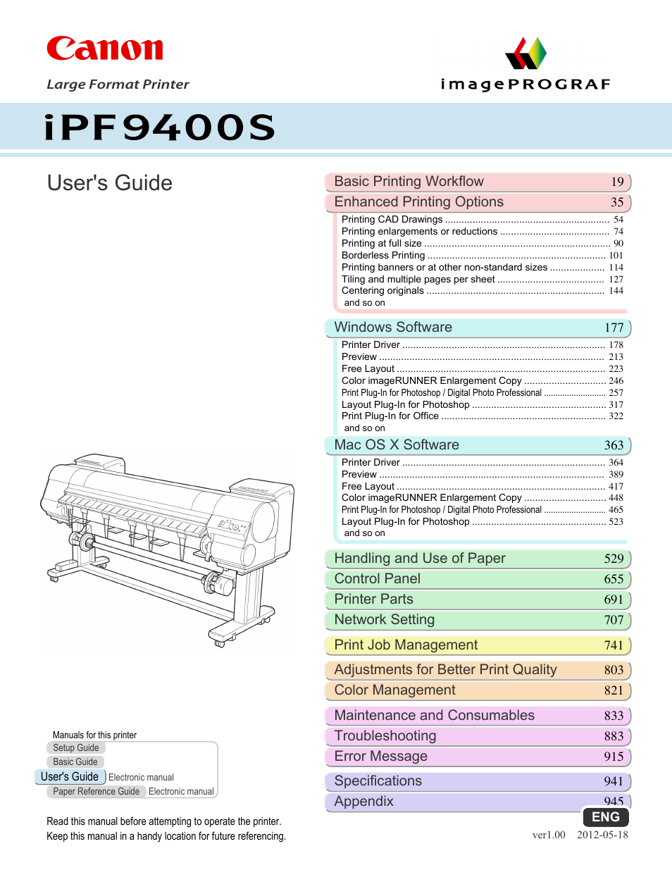 Canon imagePROGRAF iPF9400S User Manual | 972 pages