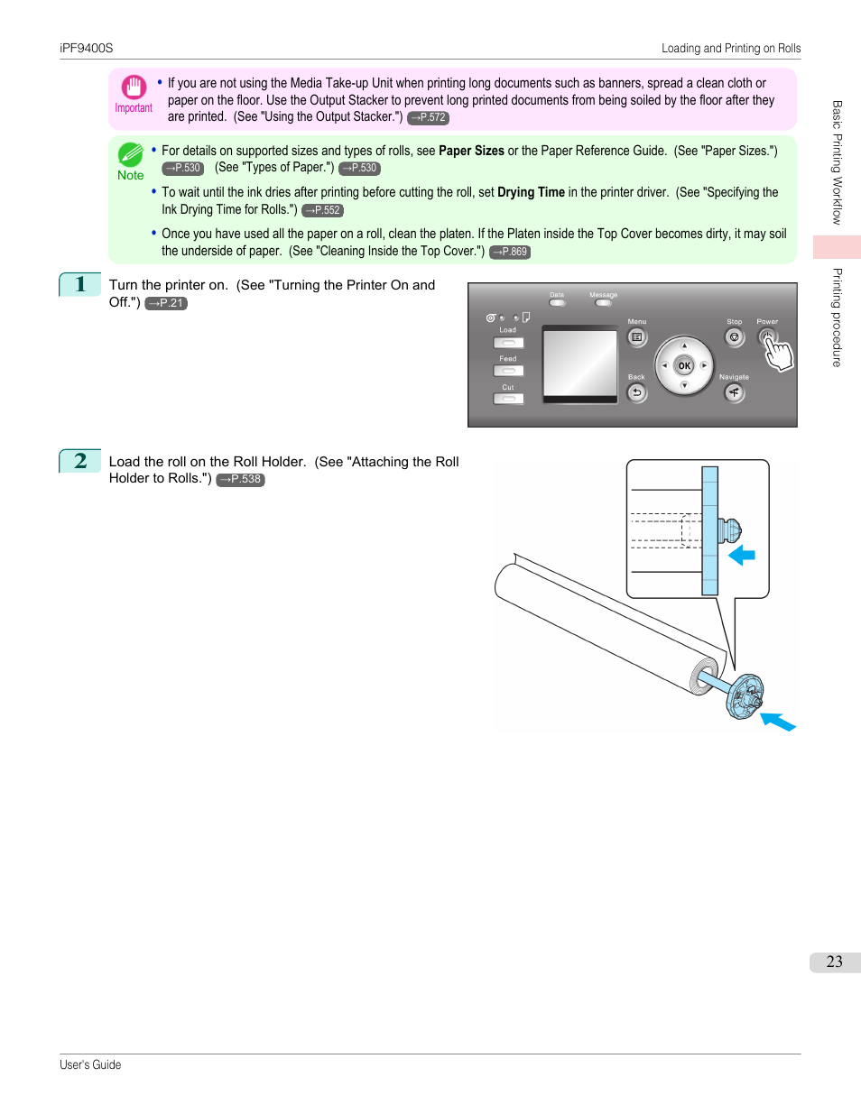 Canon imagePROGRAF iPF9400S User Manual | Page 23 / 972