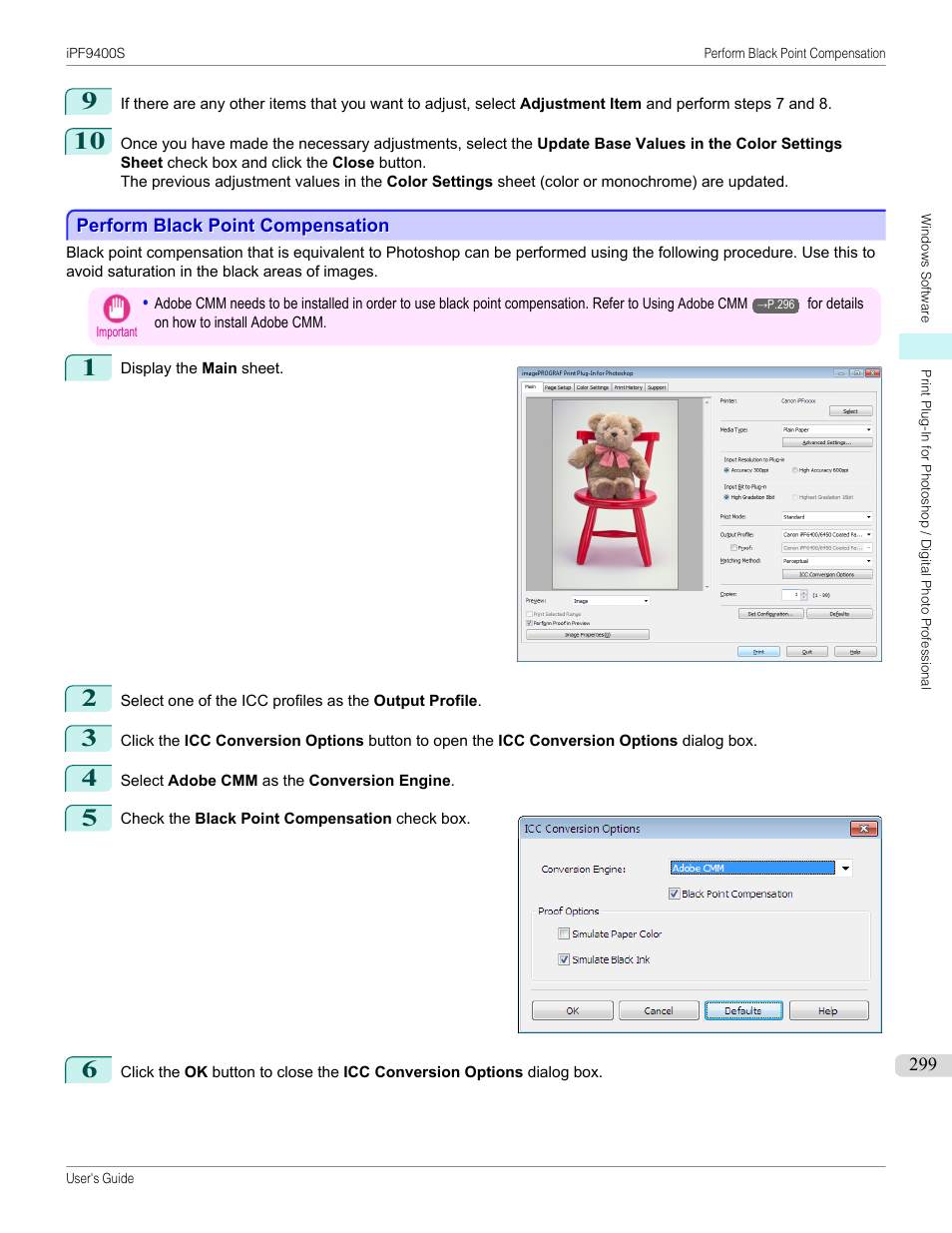 Perform black point compensation | Canon imagePROGRAF iPF9400S User Manual | Page 299 / 972