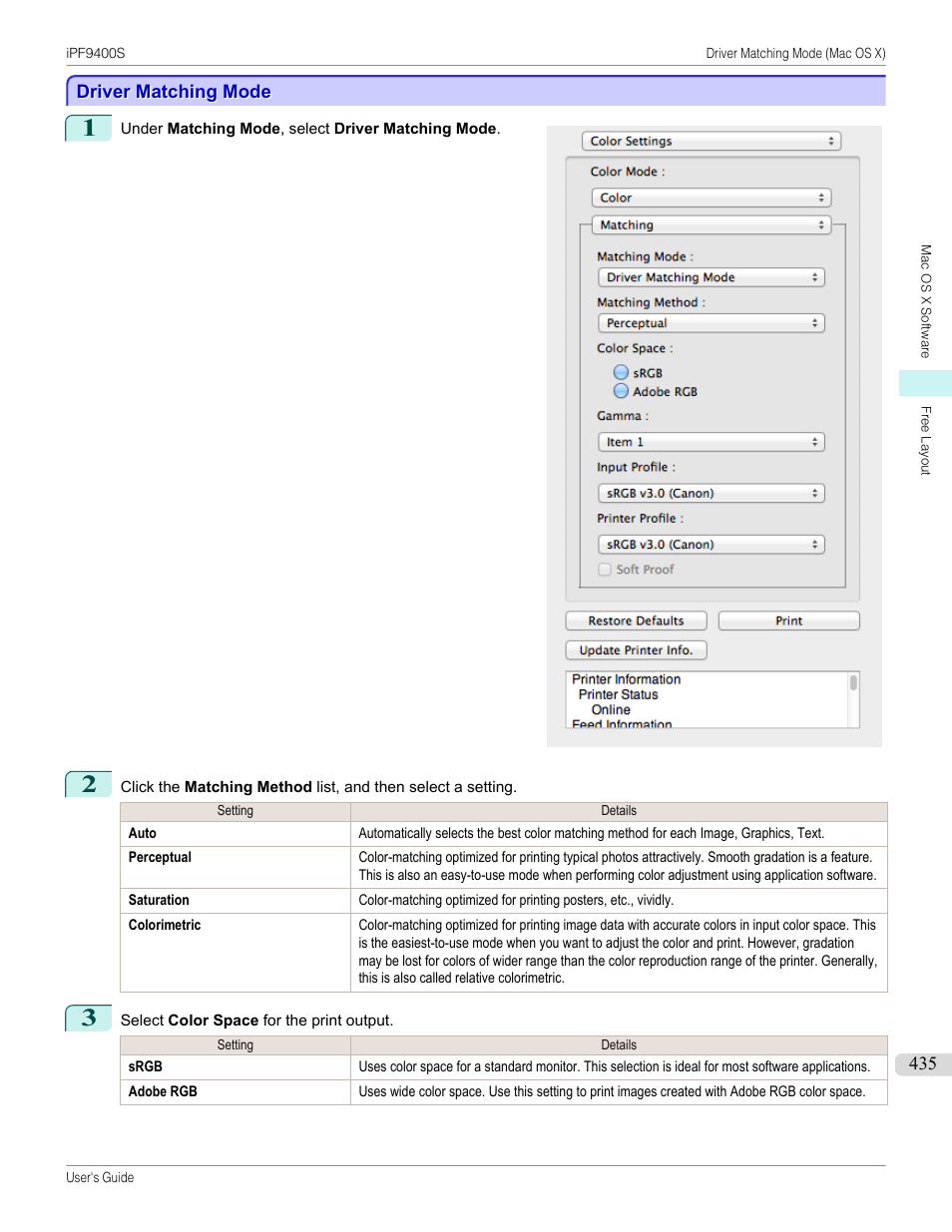 Driver matching mode, P.435 | Canon imagePROGRAF iPF9400S User Manual | Page 435 / 972