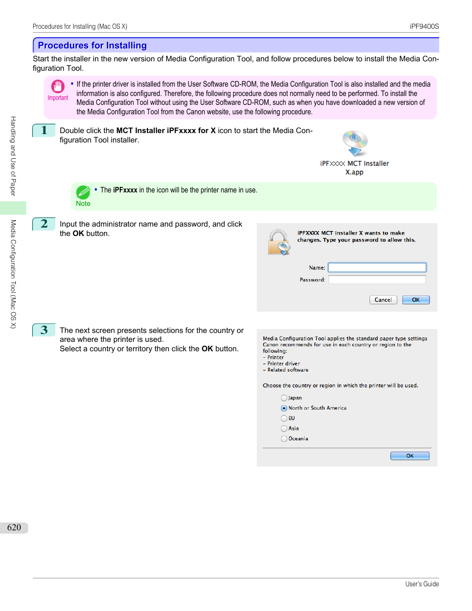Procedures for installing | Canon imagePROGRAF iPF9400S User Manual | Page 620 / 972