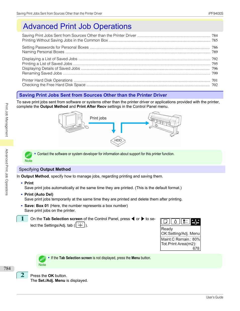 Advanced print job operations | Canon imagePROGRAF iPF9400S User Manual | Page 784 / 972