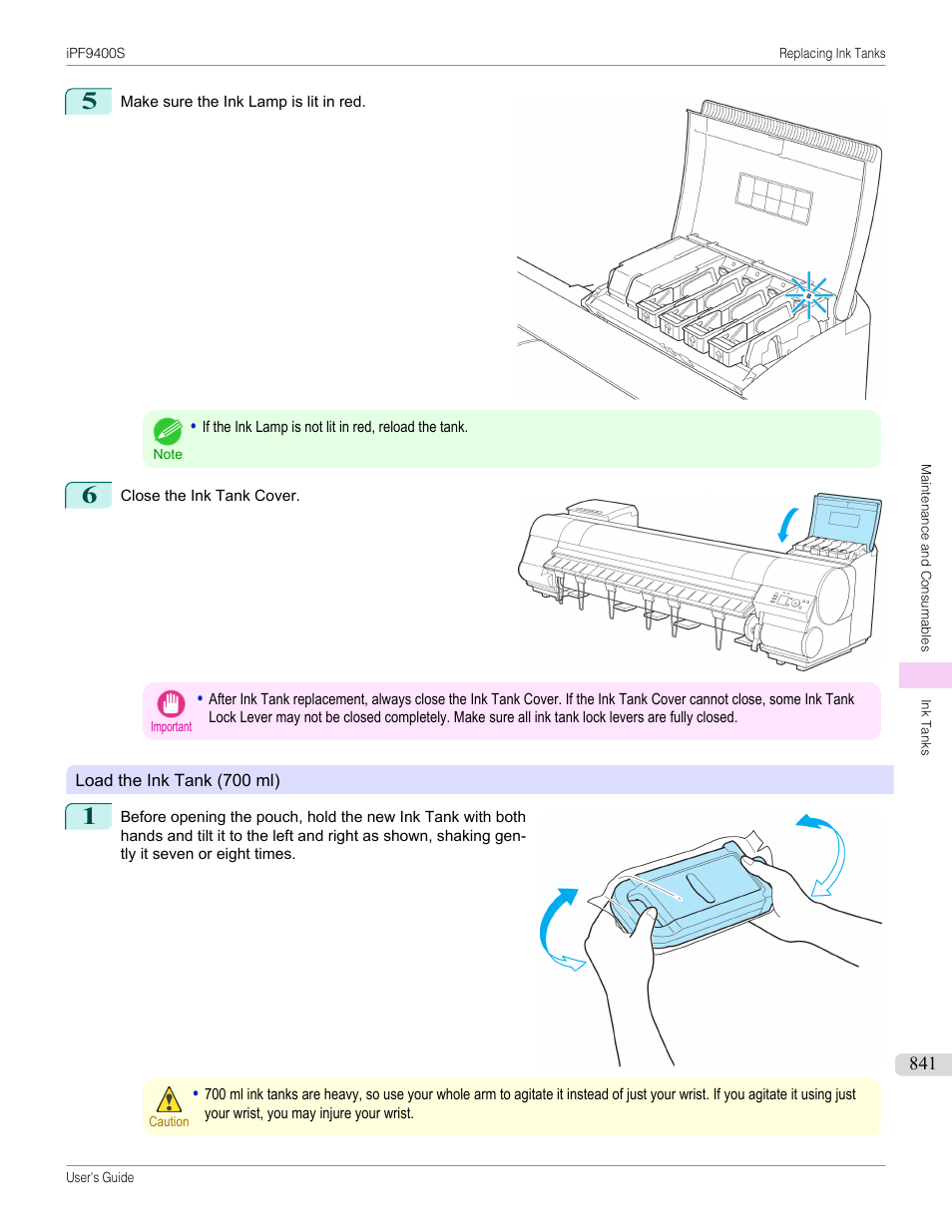 700 ml ink tanks, P.841 | Canon imagePROGRAF iPF9400S User Manual | Page 841 / 972