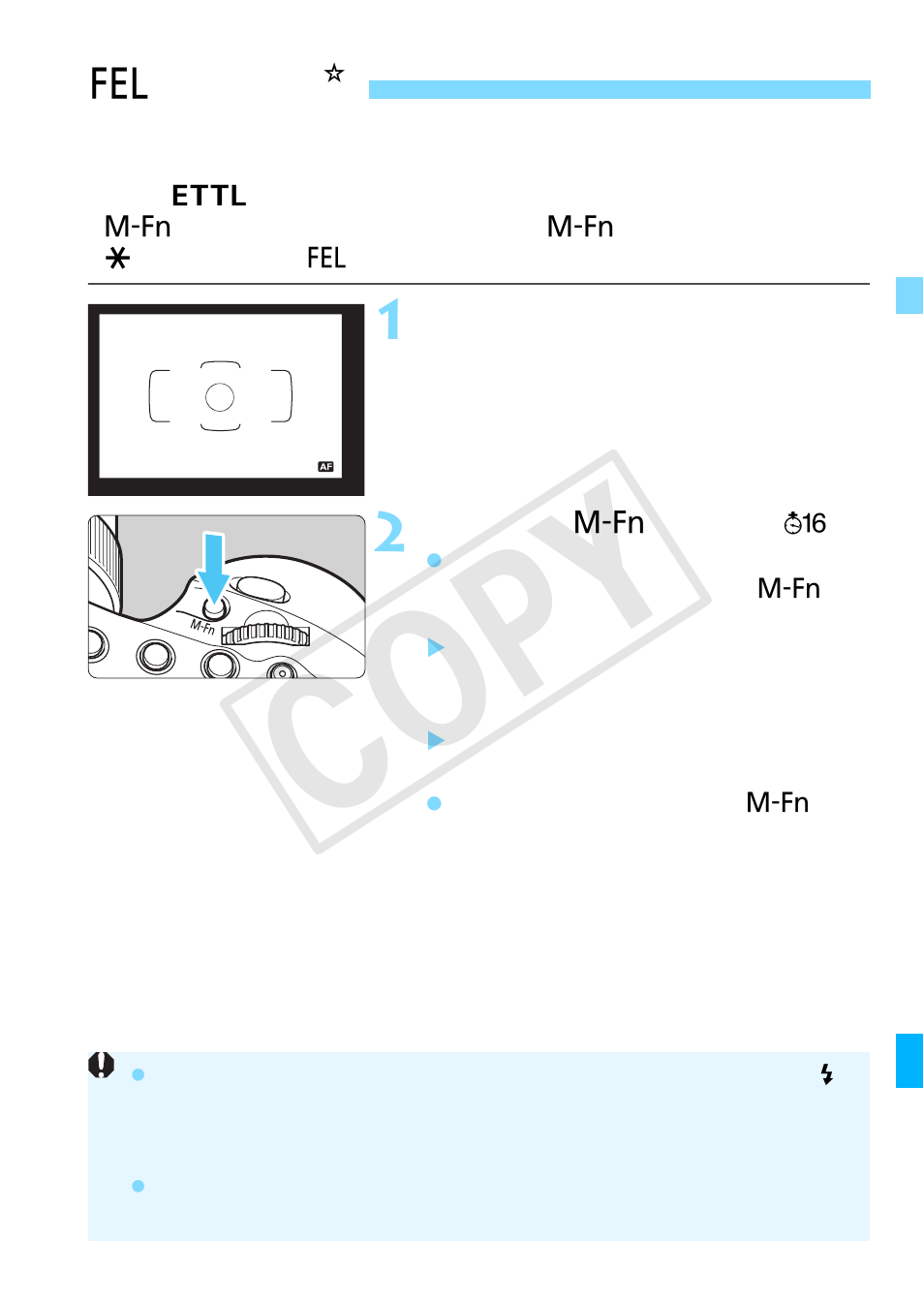 Fe lock, Cop y | Canon Macro Ring Lite MR-14EX II User Manual | Page 31 / 260