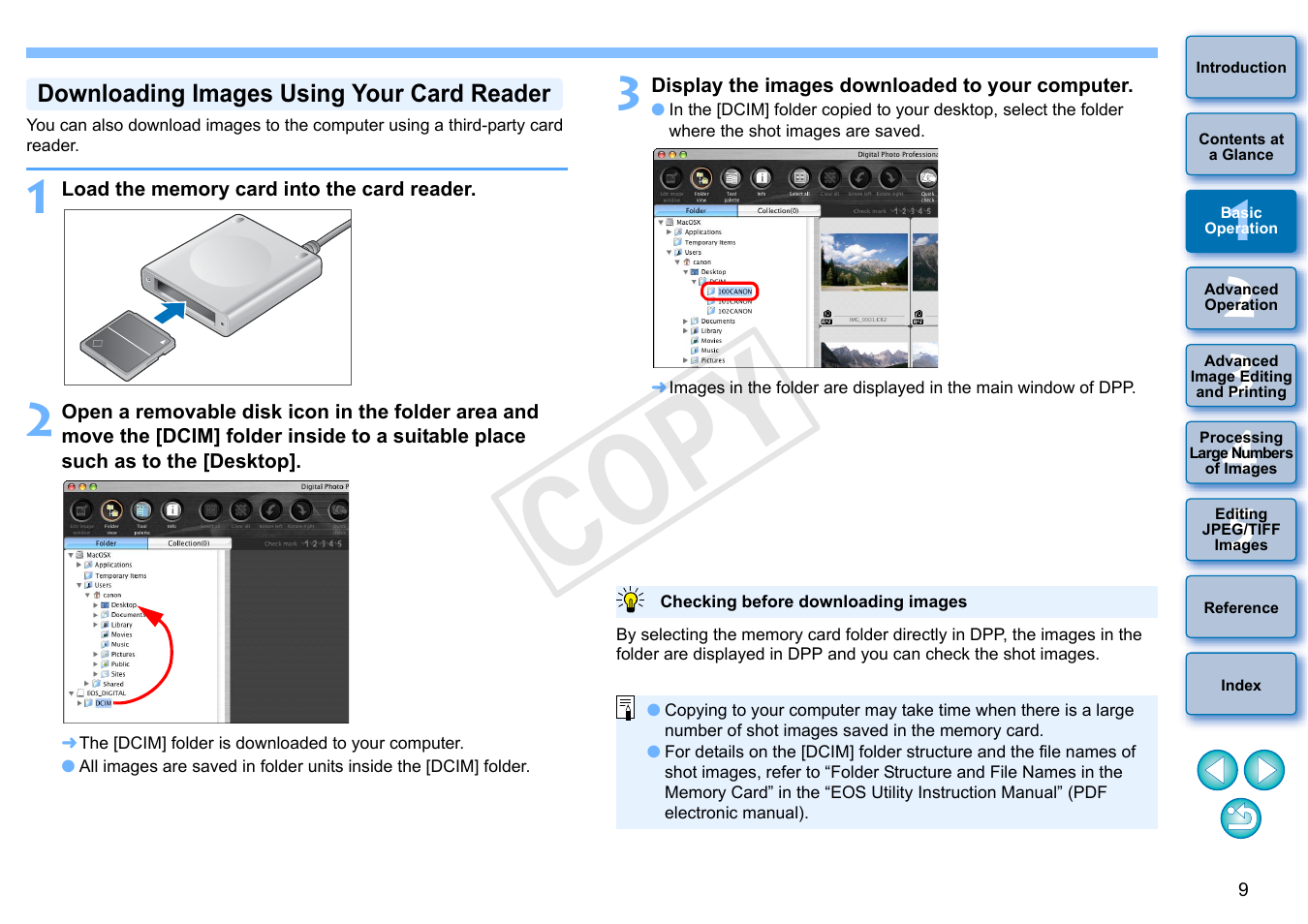 Downloading images using your card reader, Cop y | Canon PowerShot G1 X User Manual | Page 10 / 150