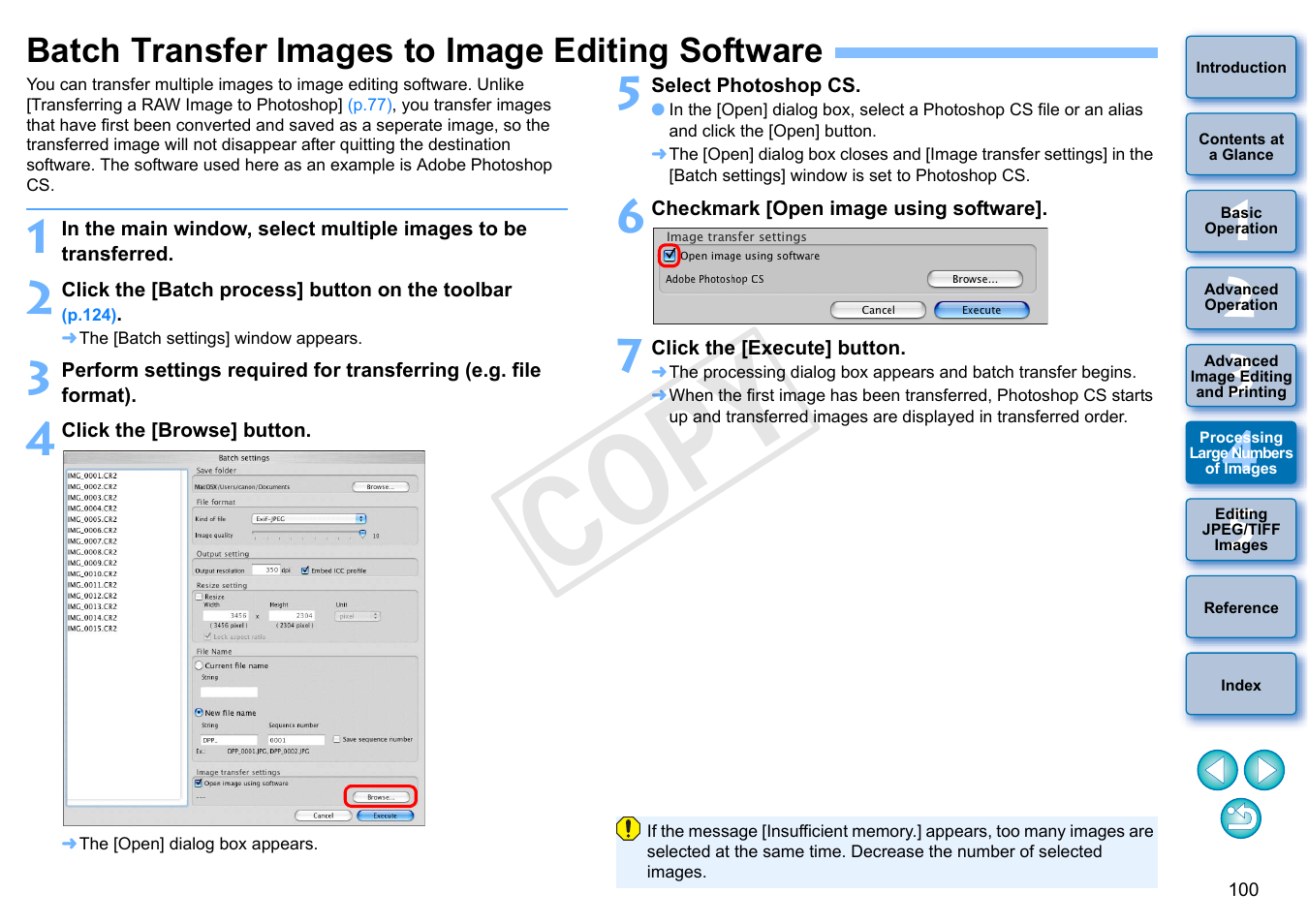 Batch transfer images to image editing software, A time, see, P.100 | Cop y | Canon PowerShot G1 X User Manual | Page 101 / 150