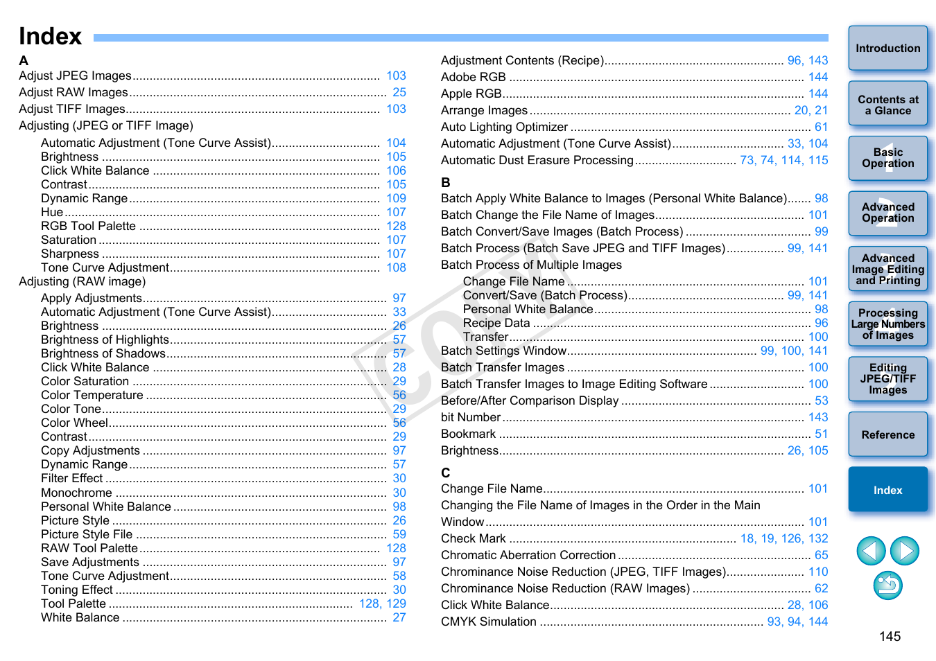 Index, C op y | Canon PowerShot G1 X User Manual | Page 146 / 150