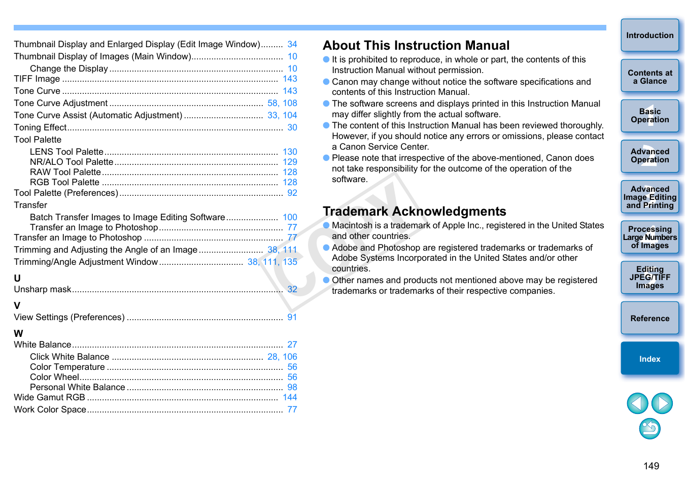 About this instruction manual, Trademark acknowledgments, Cop y | Canon PowerShot G1 X User Manual | Page 150 / 150