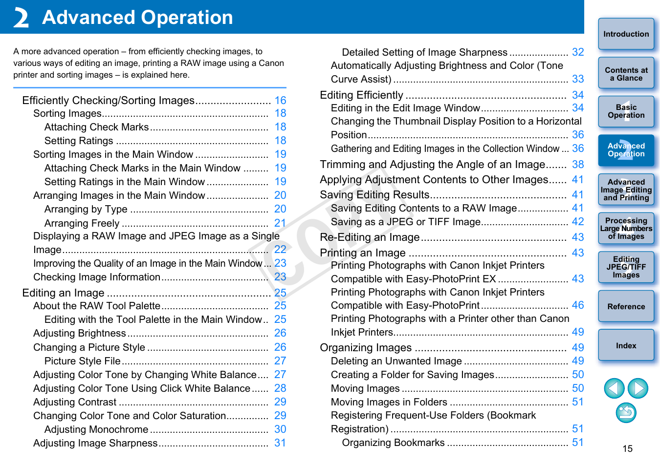 Advanced operation, Advanced, Operation | C op y | Canon PowerShot G1 X User Manual | Page 16 / 150