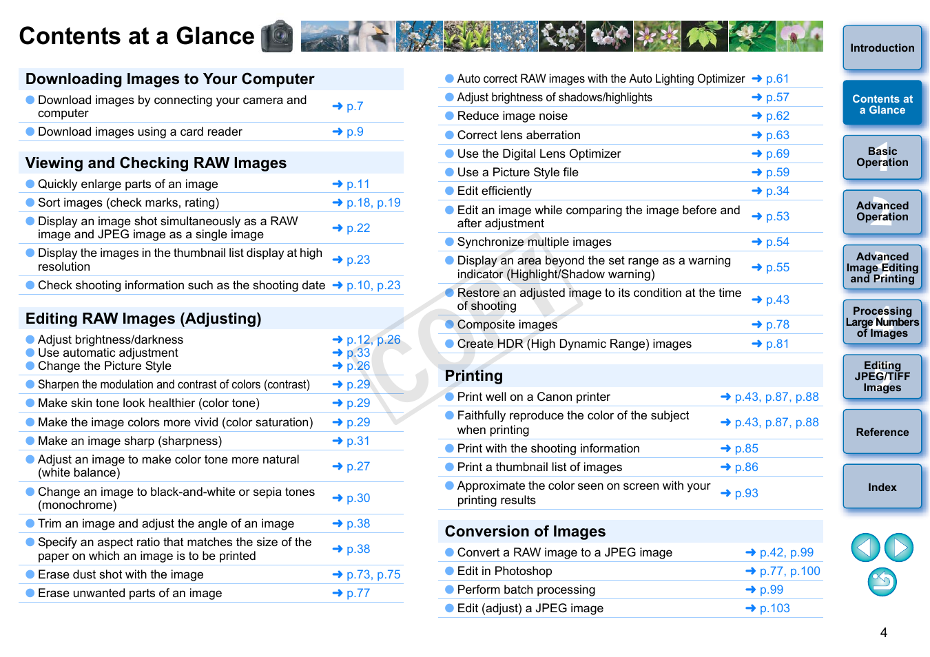 Contents at a glance, Contents at, A glance | Cop y | Canon PowerShot G1 X User Manual | Page 5 / 150