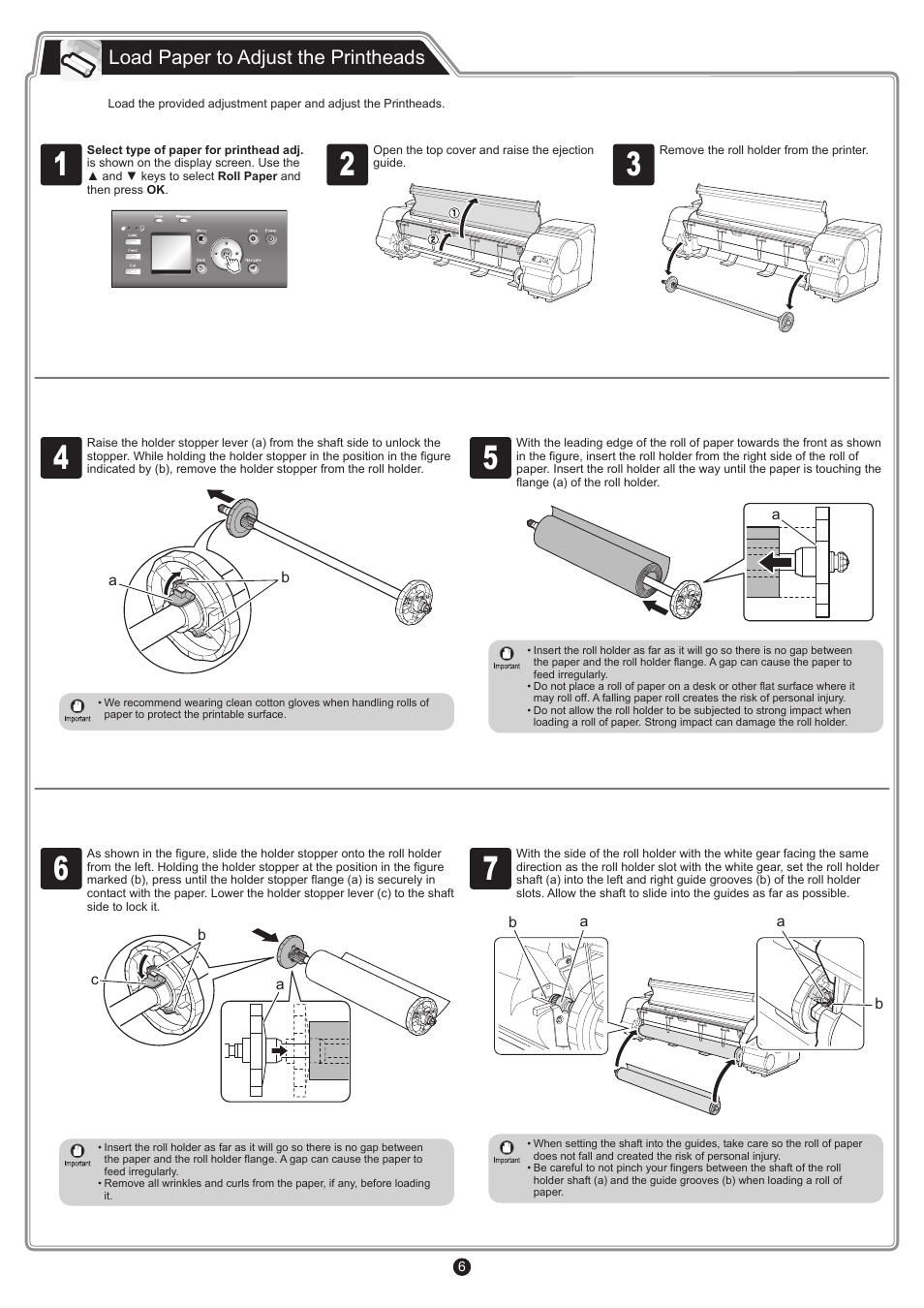 Load paper to adjust the printheads | Canon imagePROGRAF iPF8400 User Manual | Page 6 / 16