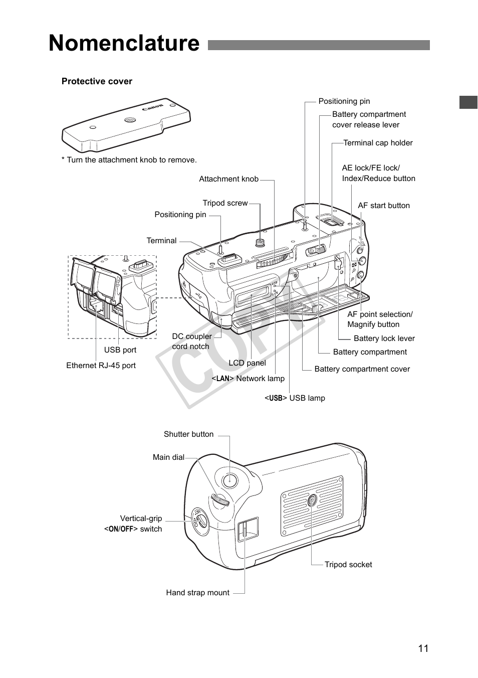 Nomenclature, Cop y | Canon Wireless File Transmitter WFT-E4 II A User Manual | Page 11 / 128